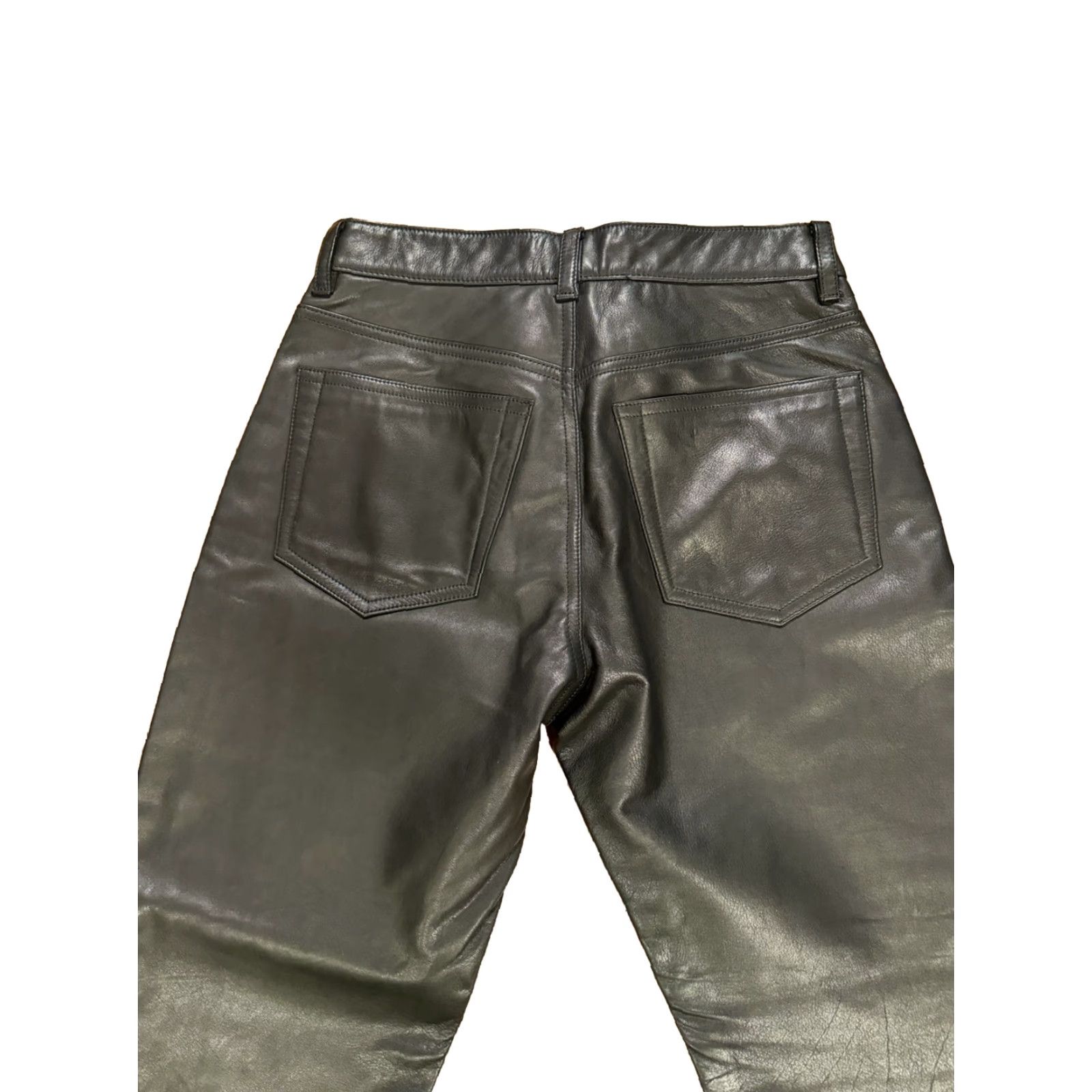 Gap GAP Black Leather Biker Pants 30x28 - Iconic Jeans, Leather, Pants, Regular, Men, Vintage, 30, 28 Inseam Size US 30 / EU 46 - 7 Thumbnail