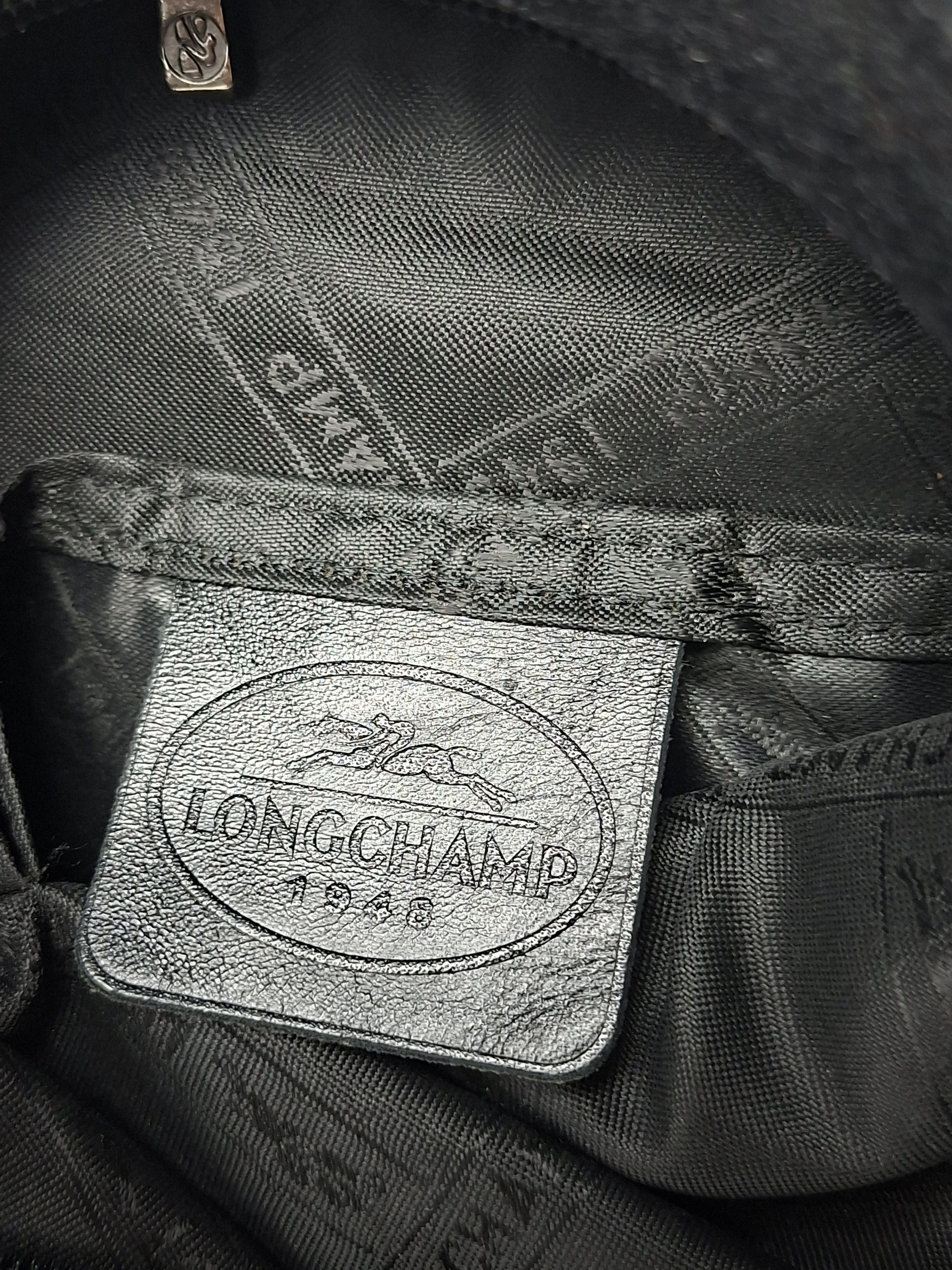Longchamp Rare VINTAGE Longchamp Hobo Bag Black Wool and Leather Size ONE SIZE - 12 Thumbnail