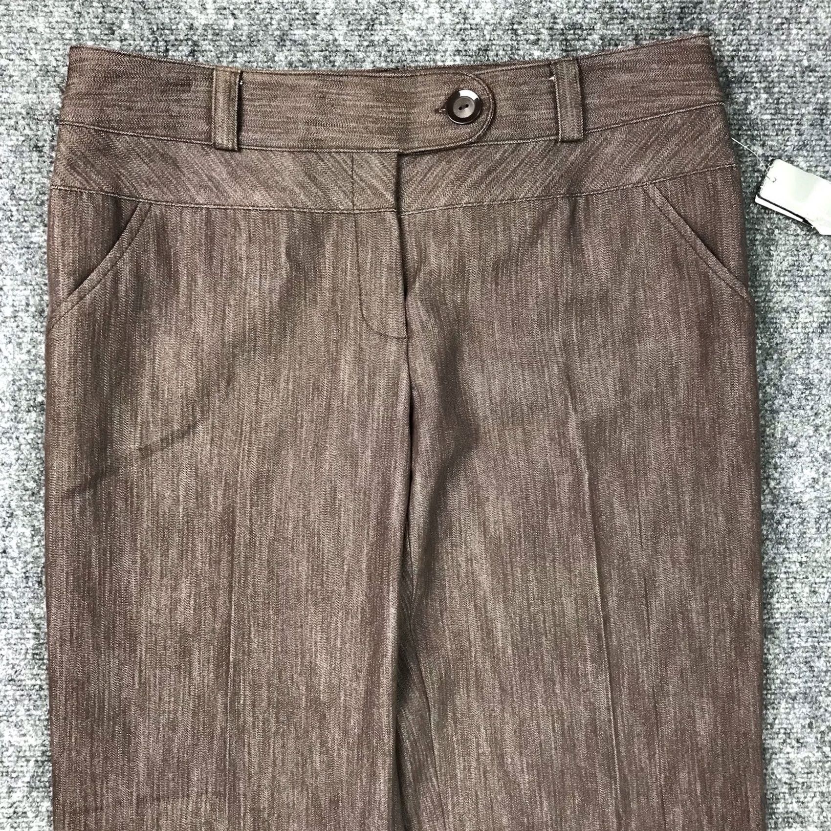 Vintage AGB Womens 10 Petite Dress Pants Brown Stretch Slacks 32x29 Stylish Size 32" / US 10 / IT 46 - 4 Thumbnail