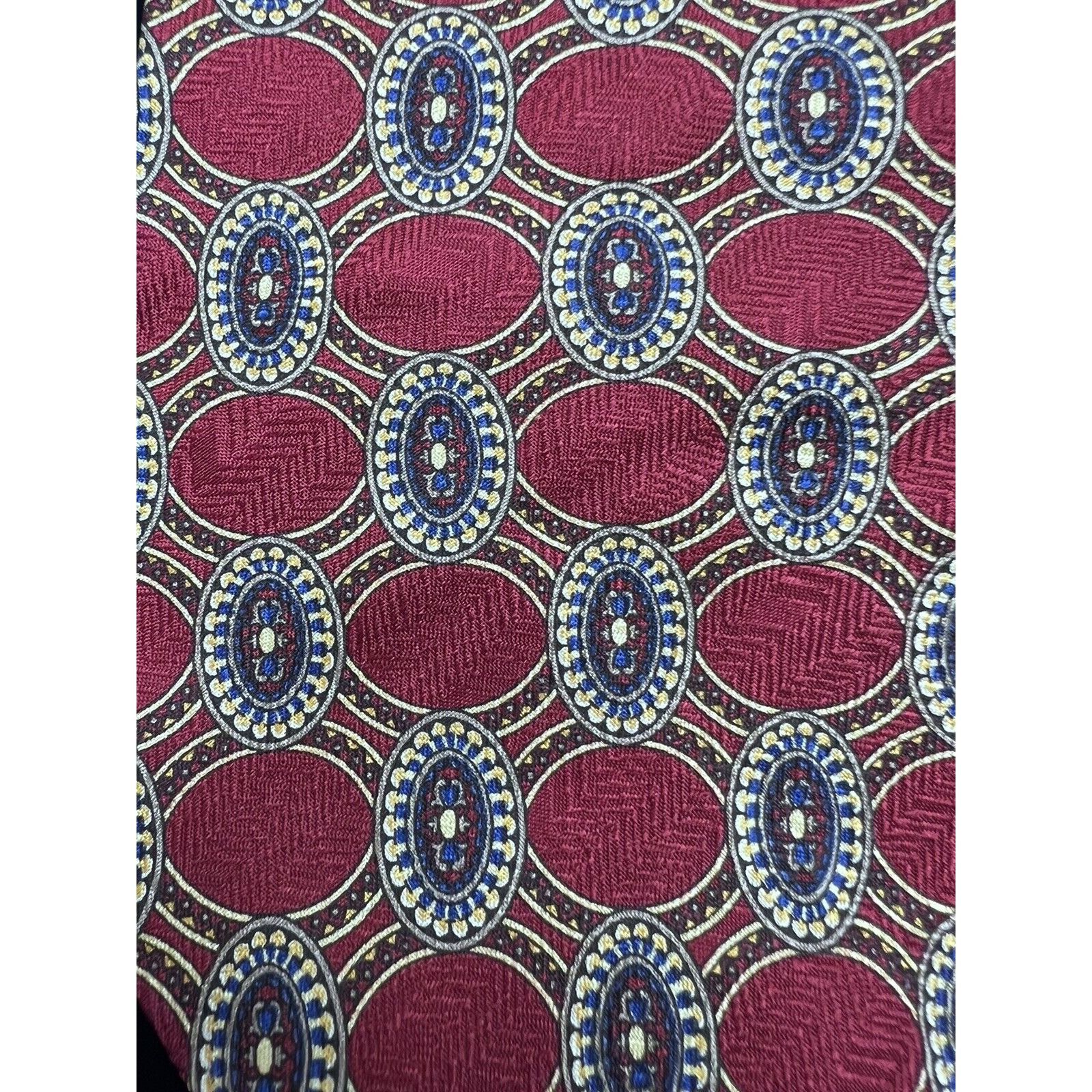 Vintage Vintage Spencer Lowe Mens Designer Tie 100% Silk Print Red B Size ONE SIZE - 6 Thumbnail