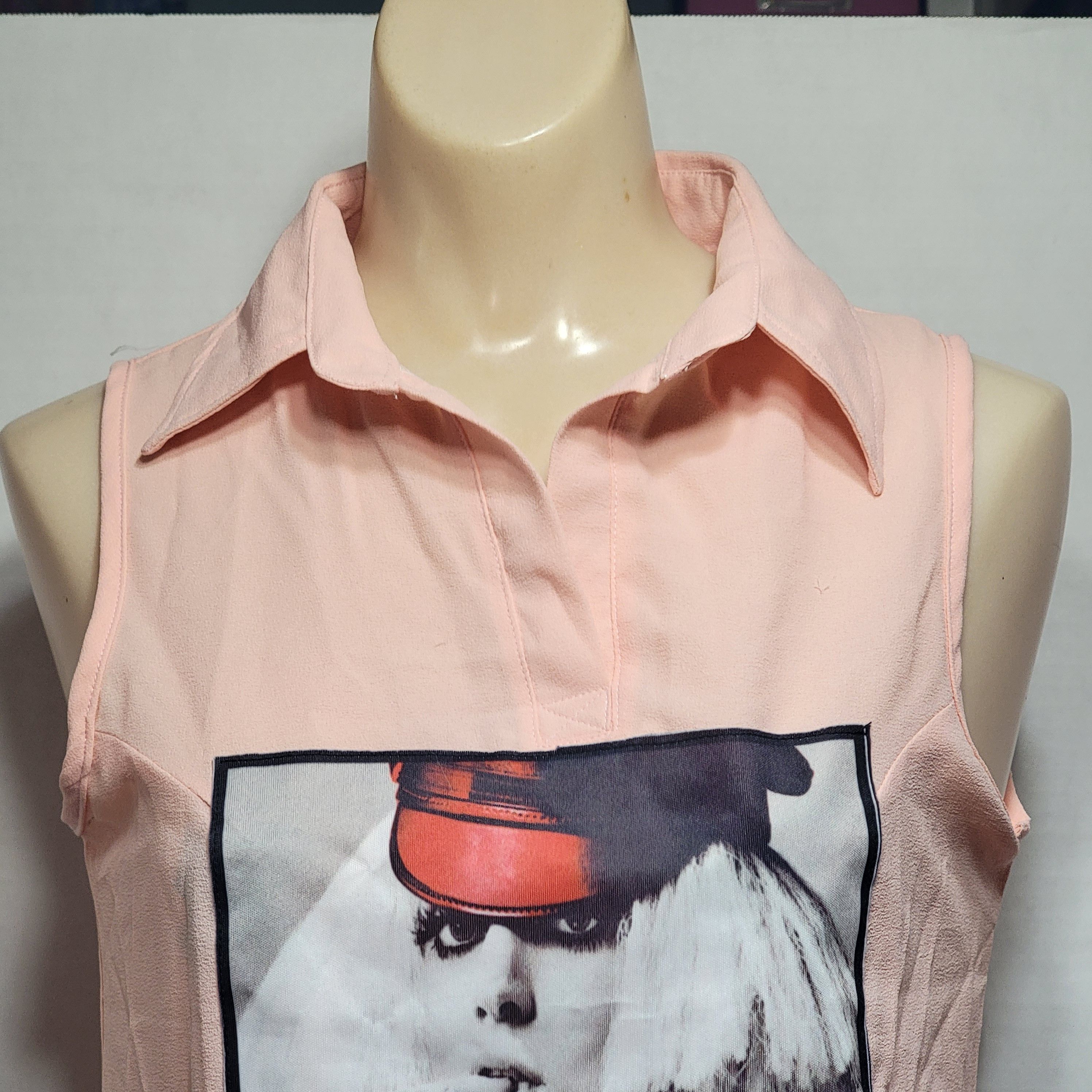 Other Classic Lady Gaga "Telephone" Lt. Pink No Sleeve Blouse Size XS / US 0-2 / IT 36-38 - 3 Thumbnail