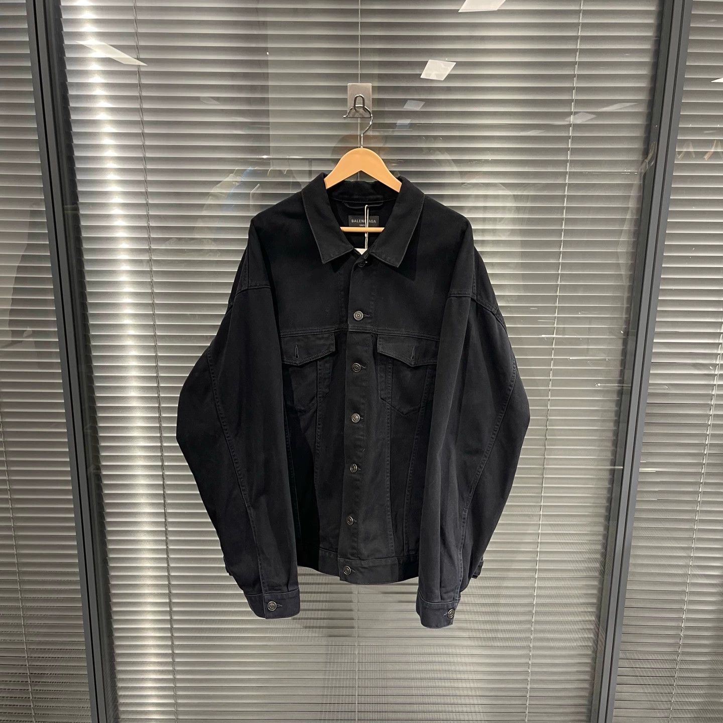 Balenciaga Balenciaga Tape Black Denim Jacket Size 1 95 New Size S / US 4 / IT 40 - 2 Thumbnail