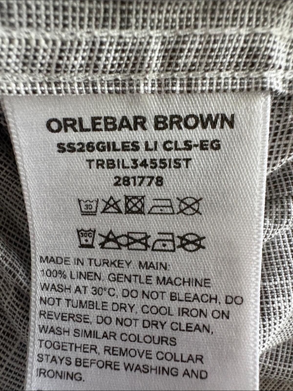 Orlebar Brown Orlebar Brown Giles Linen Tailored Fit Linen Shirt Size US S / EU 44-46 / 1 - 12 Thumbnail