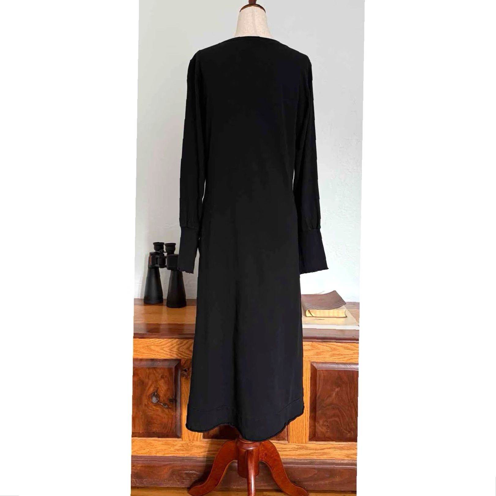 MCM CMC by Color Me Cotton Midi Dress Sz M Artsy Lagenlook Minimalist Black Size M / US 6-8 / IT 42-44 - 3 Thumbnail
