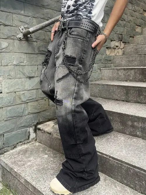 Japanese Brand Kimaya x Kaoda Casual Fit Distressed Ripped Wide Leg Jeans Size US 32 / EU 48 - 7 Thumbnail