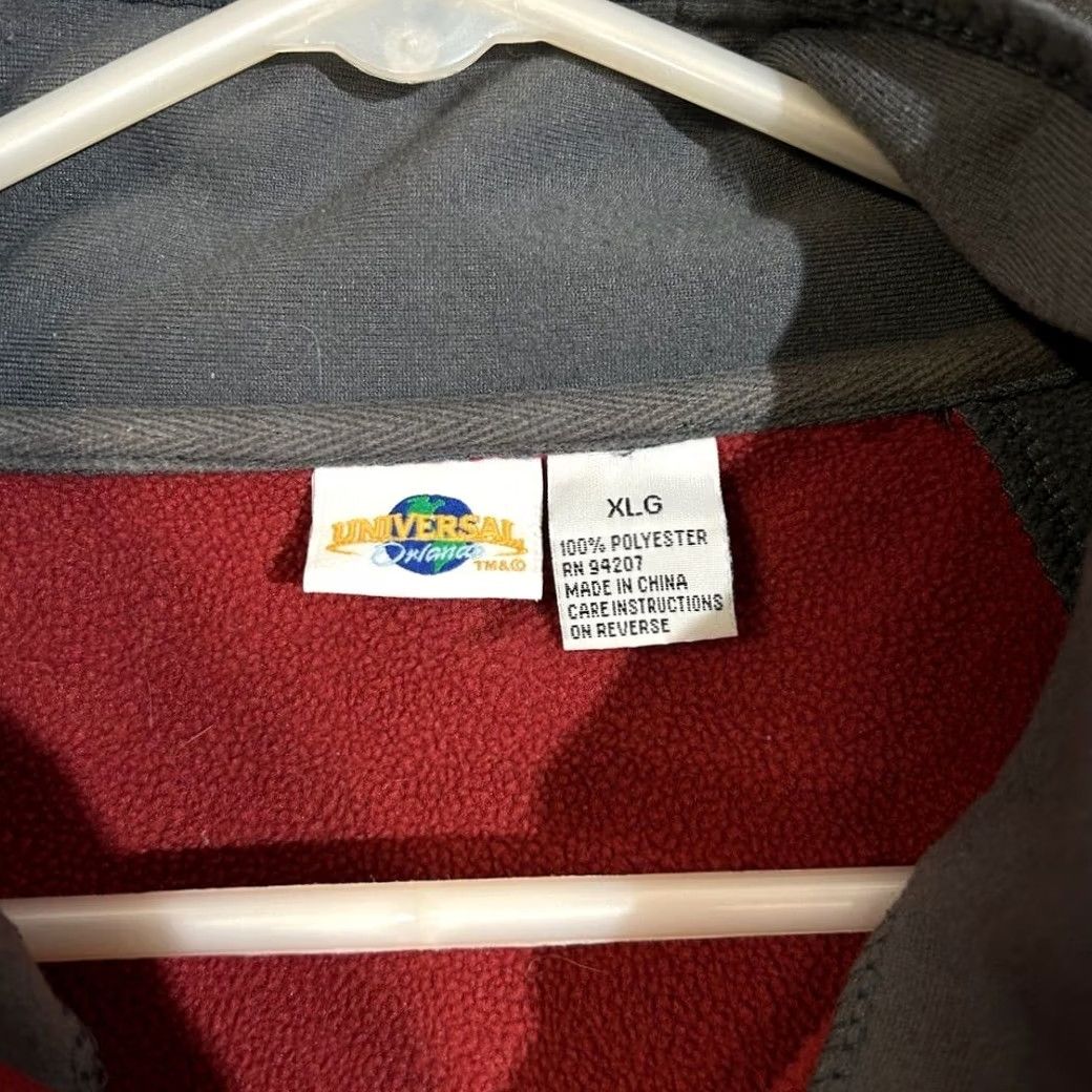The Unbranded Brand Universal Orlando Fleece Jacket Red Full Zip Embroidered Logo Men XL Gray Jacket Size US XL / EU 56 / 4 - 4 Thumbnail