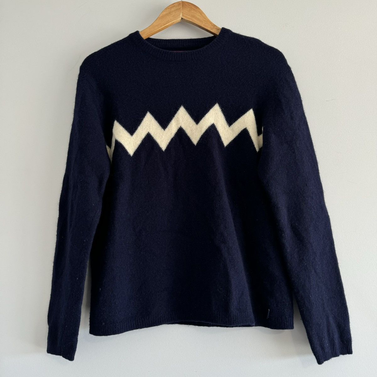 image of 2003 Supreme Charlie Brown Wool Knit Sweater in Navy, Men's (Size Large)