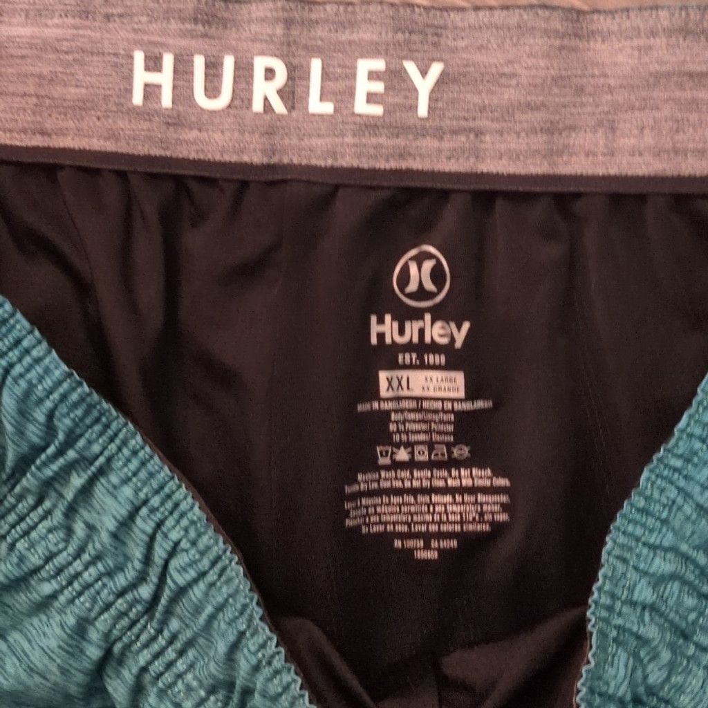 Hurley Hurley Teal And Navy Swim Trunk Dual Lined Shorts Size XXL Size US 36 / EU 52 - 3 Thumbnail