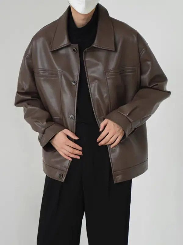 Japanese Brand Midori x Miwa Korean fashion retro faux leather jacket Size US M / EU 48-50 / 2 - 3 Thumbnail
