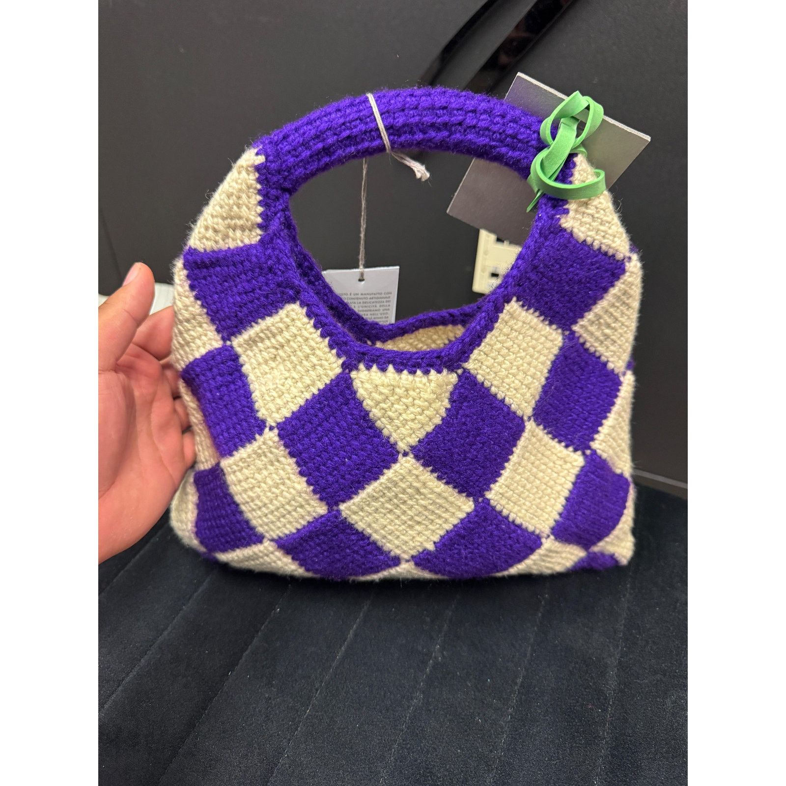 Marni Marni Checkered Bag Cream/Purple Size ONE SIZE - 3 Thumbnail