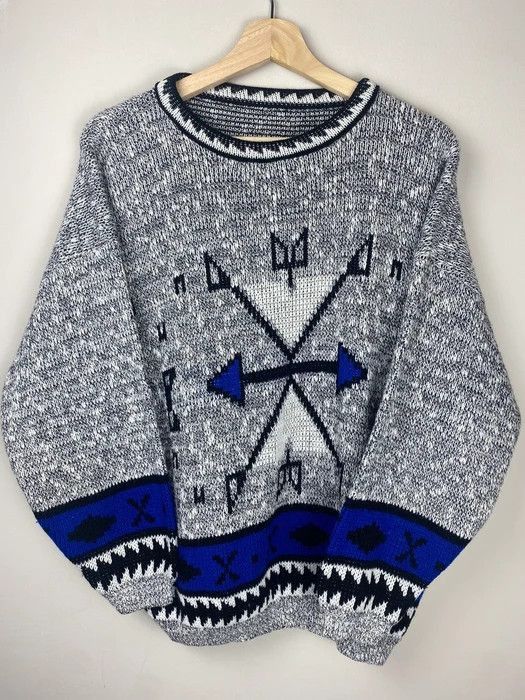 Vintage Vintage Native Compass Knit Sweater Size US M / EU 48-50 / 2 - 1 Thumbnail