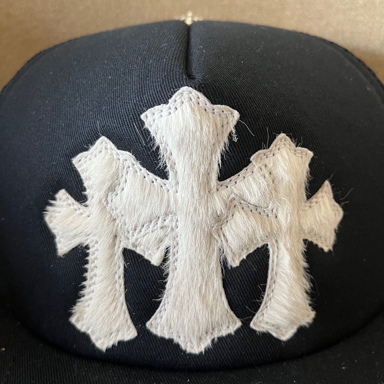 Chrome Hearts Chrome Hearts Triple Cross Cemetery Hat Calf Hair Size ONE SIZE - 2 Thumbnail