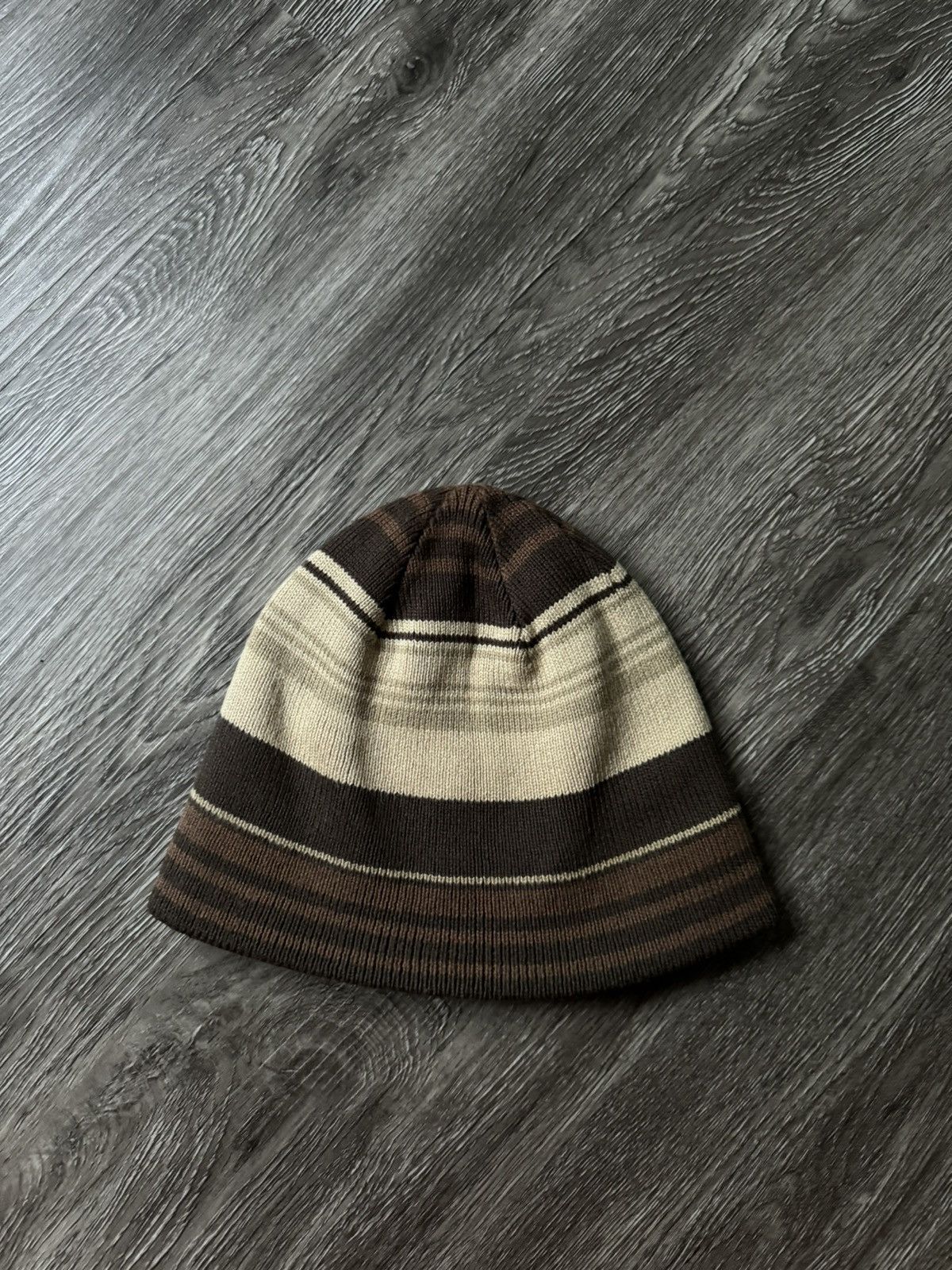 Nike Nike Vintage Knit Swoosh Y2K Beanie Brown Reversible Striped Size ONE SIZE - 2 Thumbnail