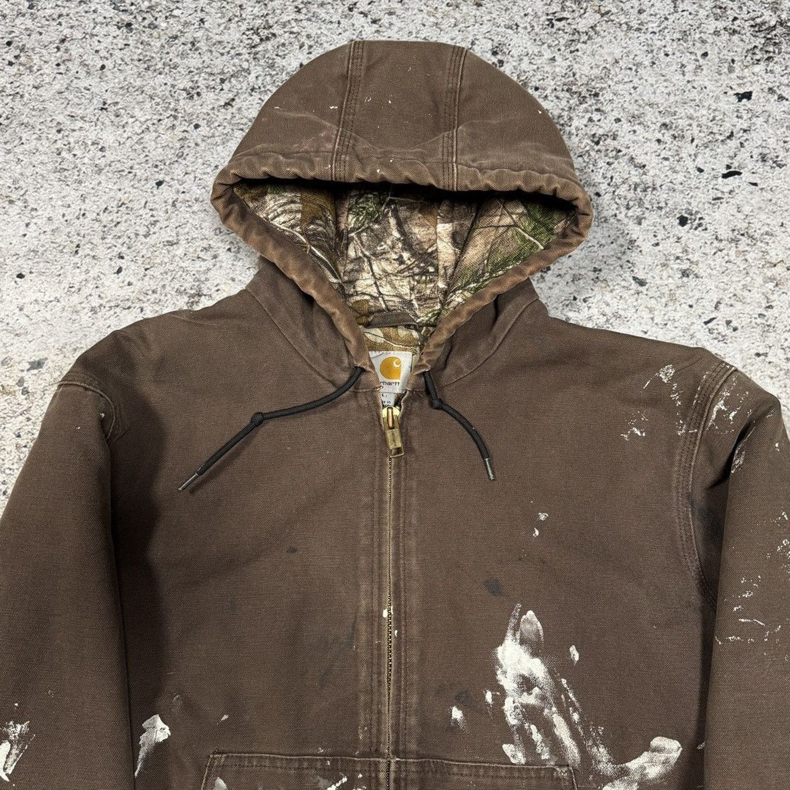 Carhartt Realtree Thrashed Faded Distressed Jacket ERD Grunge Chrome Size US L / EU 52-54 / 3 - 9 Thumbnail