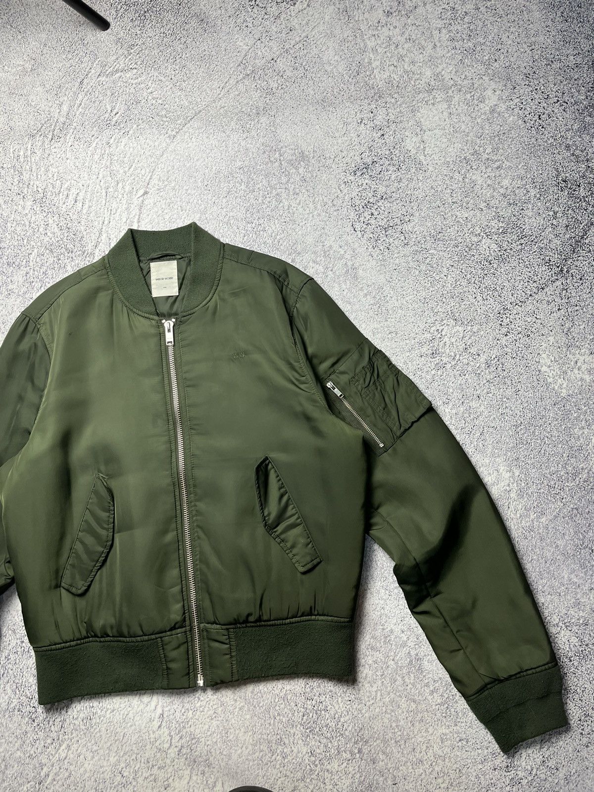 Vintage Wood Wood Romantic Bomber Jacket MA1 Luxury Y2K Size US L / EU 52-54 / 3 - 3 Thumbnail