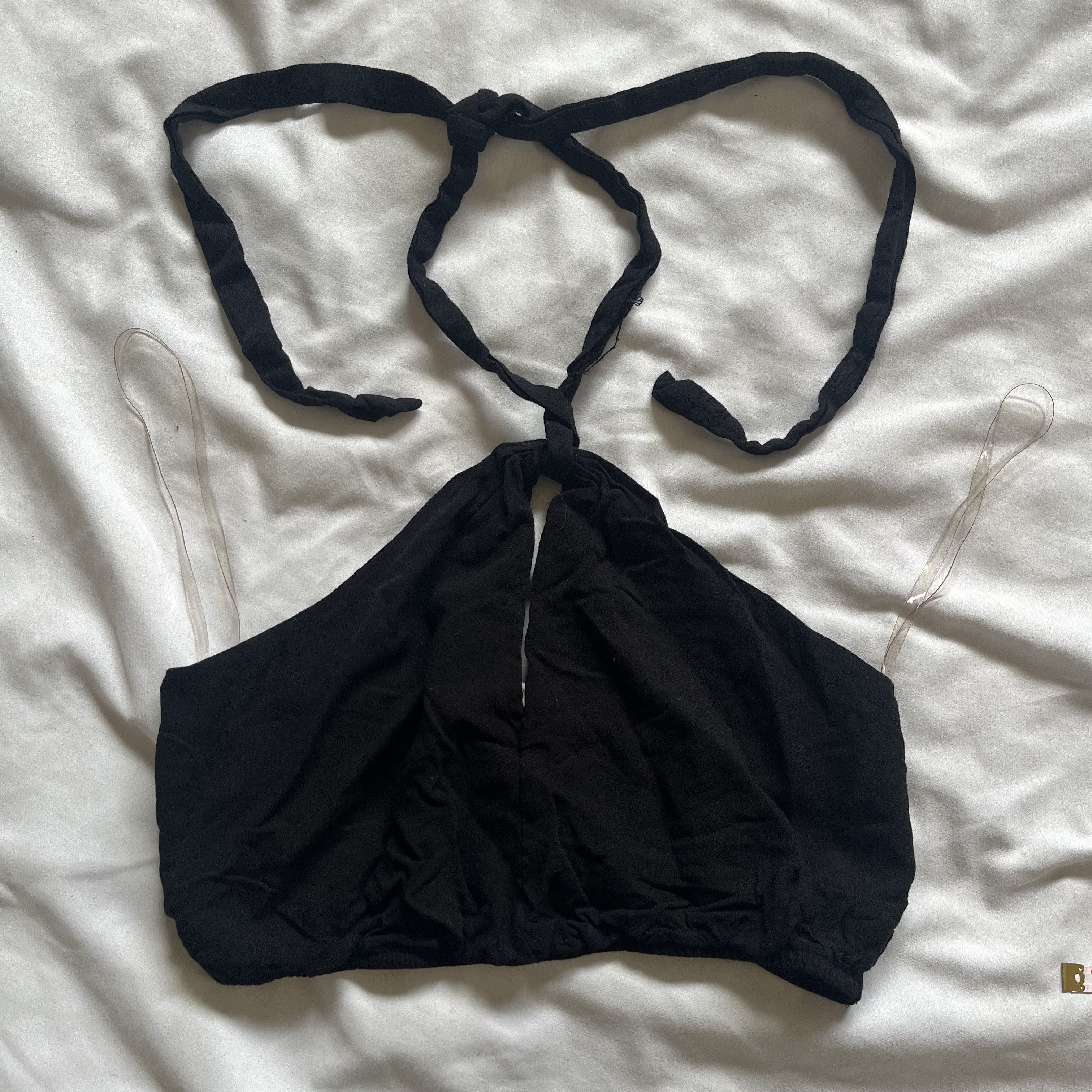 Pacsun LA Hearts Black Halter Crop Top w/ Tie Back and Straps Size XS / US 0-2 / IT 36-38 - 1 Thumbnail