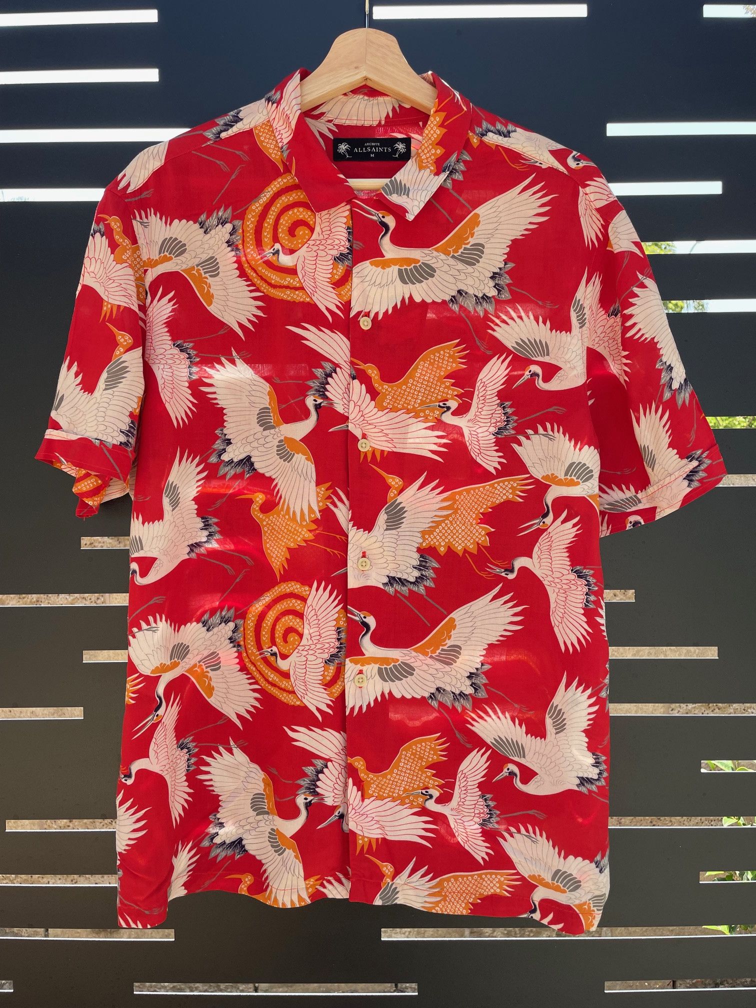 Allsaints AllSaints Tsuru Bird Shirt – Slim Fit – Size M Size US M / EU 48-50 / 2 - 1 Thumbnail