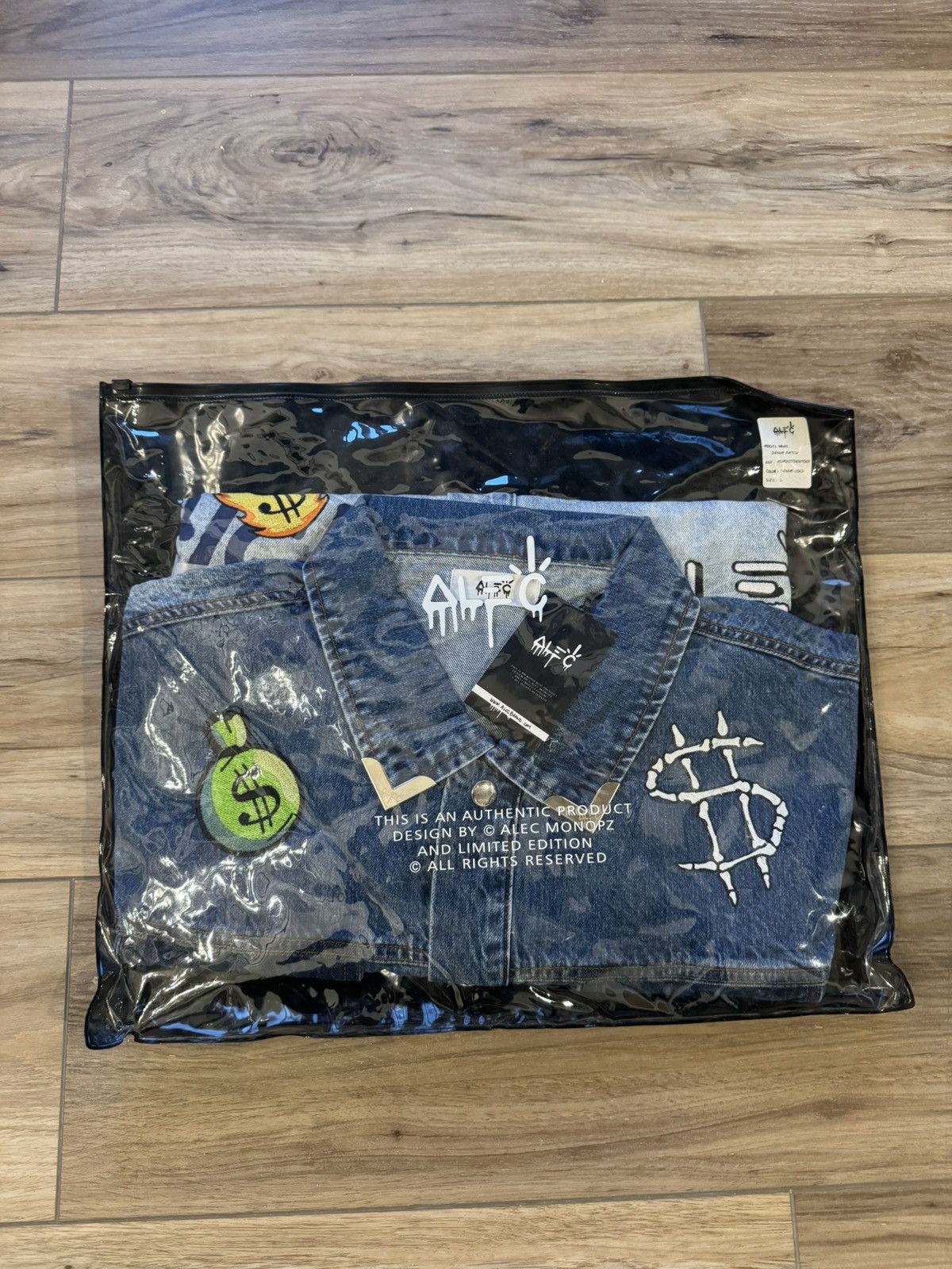Alec Monopoly RARE Alec Monopoly Rich Bones Denim Jacket SS21 Size US L / EU 52-54 / 3 - 9 Thumbnail