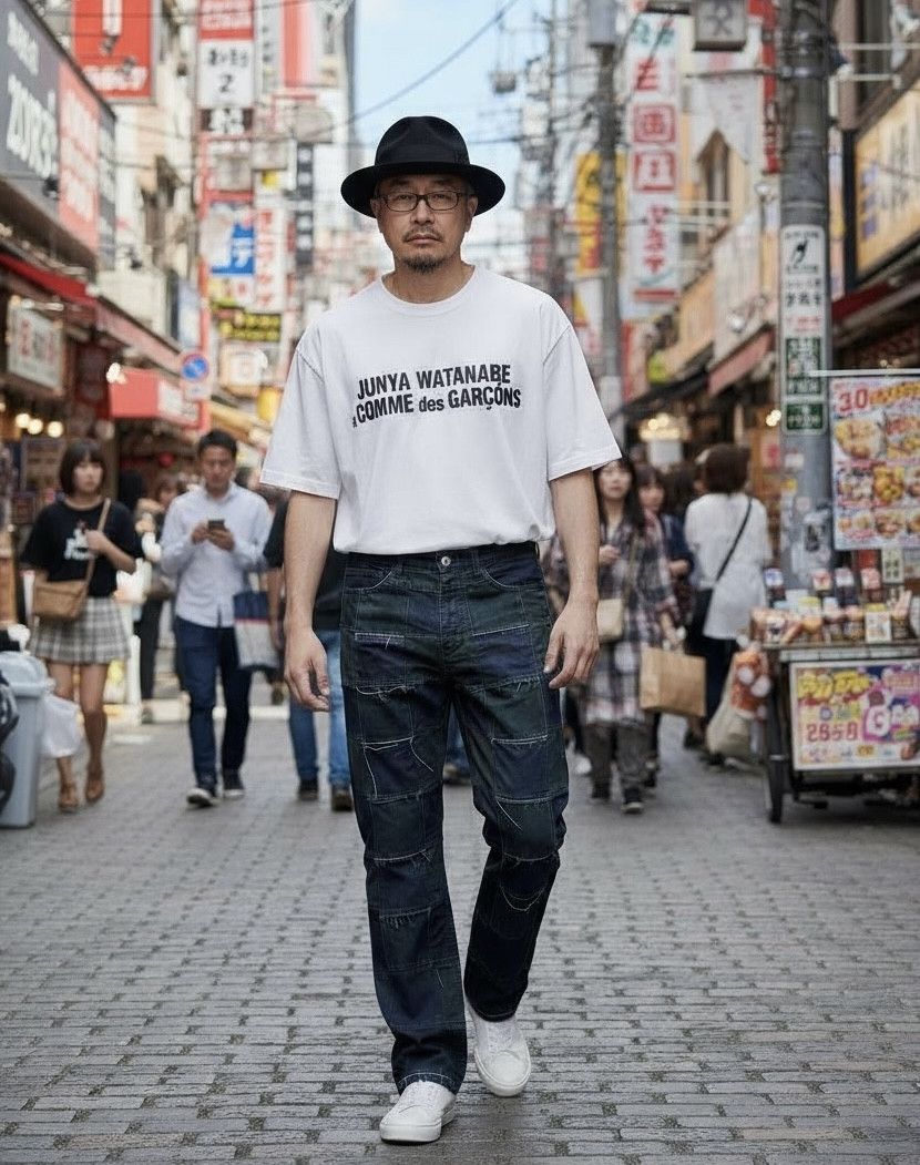 Comme des Garcons JUNYA WATANABE MANxCOMME DES GARCONS Fringe Patchwork Denim Size 28" / US 6 / IT 42 - 1 Thumbnail