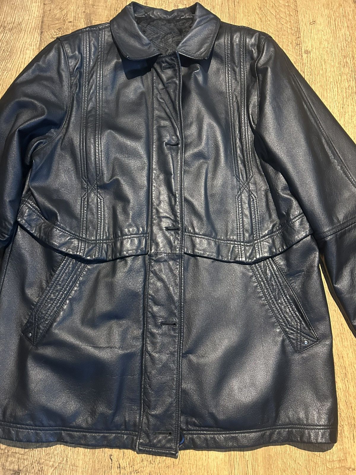 C&A Vintage Nappa Leather coat by CANDA C&A Size XL / US 12-14 / IT 48-50 - 3 Thumbnail