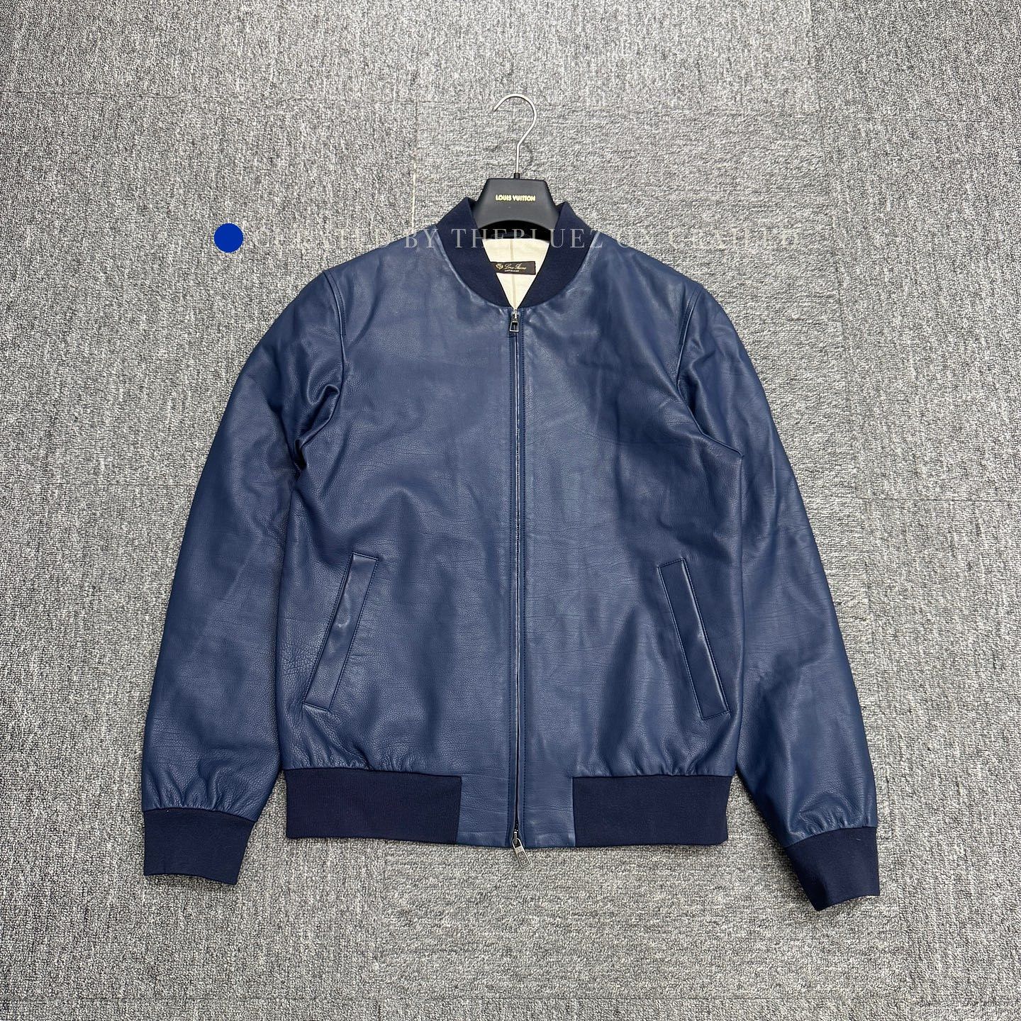 Loro Piana Blue Leather Bomber Jacket Size S Size US S / EU 44-46 / 1 - 1 Thumbnail