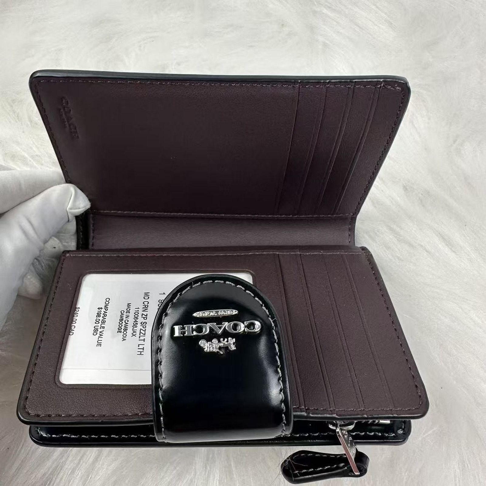 Coach Coach Medium Corner Zip Wallet Novelty Leather/Silver/Black Size ONE SIZE - 4 Thumbnail