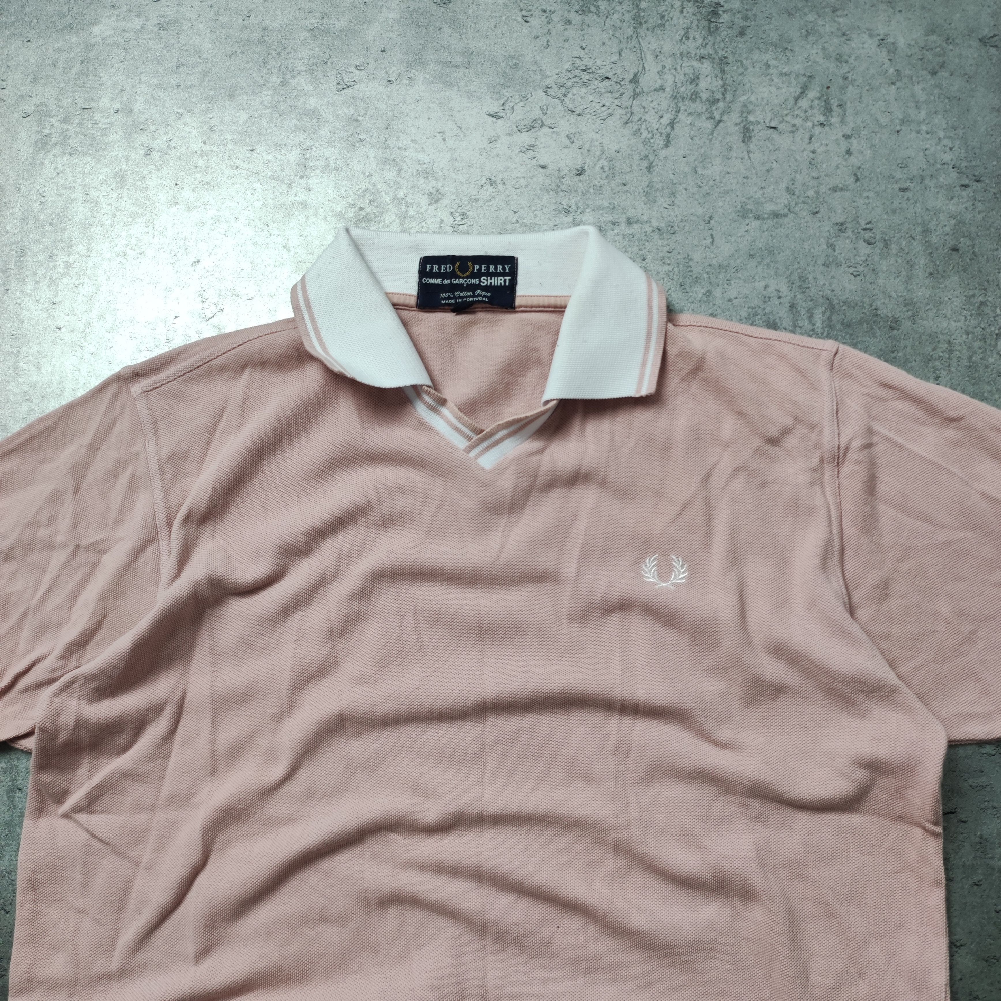 Comme des Garcons × Fred Perry RARE Comme Des Garcons x Fred Perry Pink Logo Polo Shirt Size US M / EU 48-50 / 2 - 3 Thumbnail
