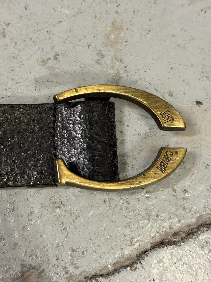 Just Cavalli 2000s Cavalli Black Cracked Leather Belt Size ONE SIZE - 8 Thumbnail