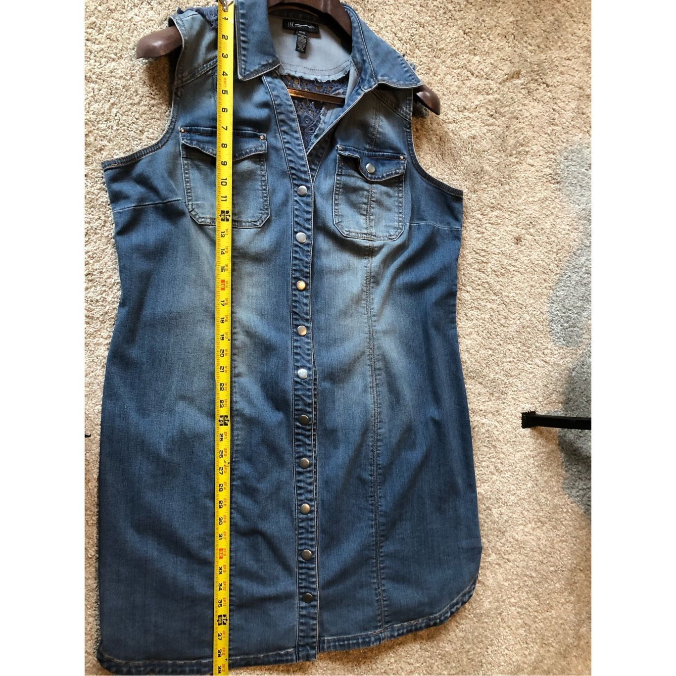 I.N.C I.N.C. International Concepts Women’s Jean Snap Button Up Sl Size XXL / US 16-18 / IT 52-54 - 8 Thumbnail