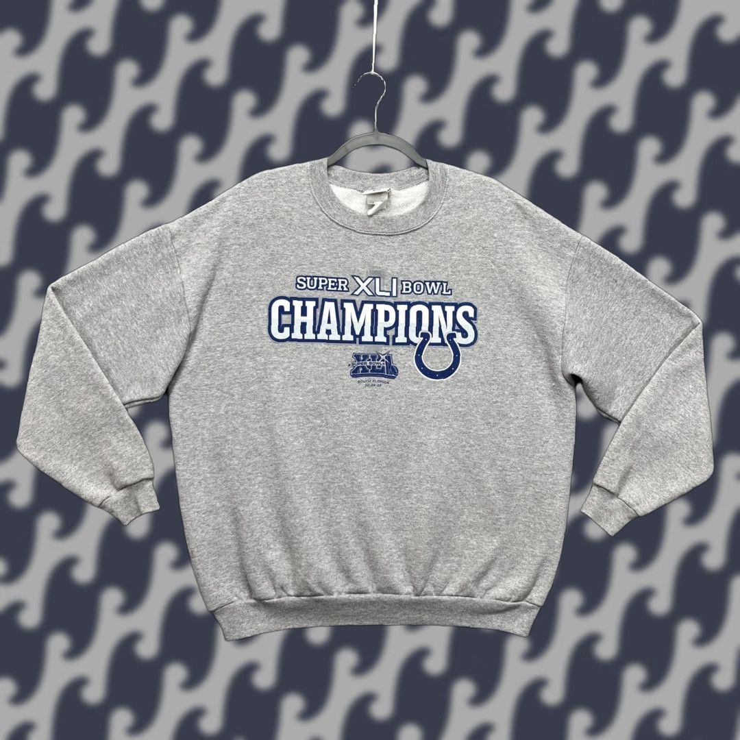 NFL NFL Super Bowl XLI Champions Sweatshirt Mens XL Gray Colts Crewneck Pullover Size US XL / EU 56 / 4 - 1 Thumbnail