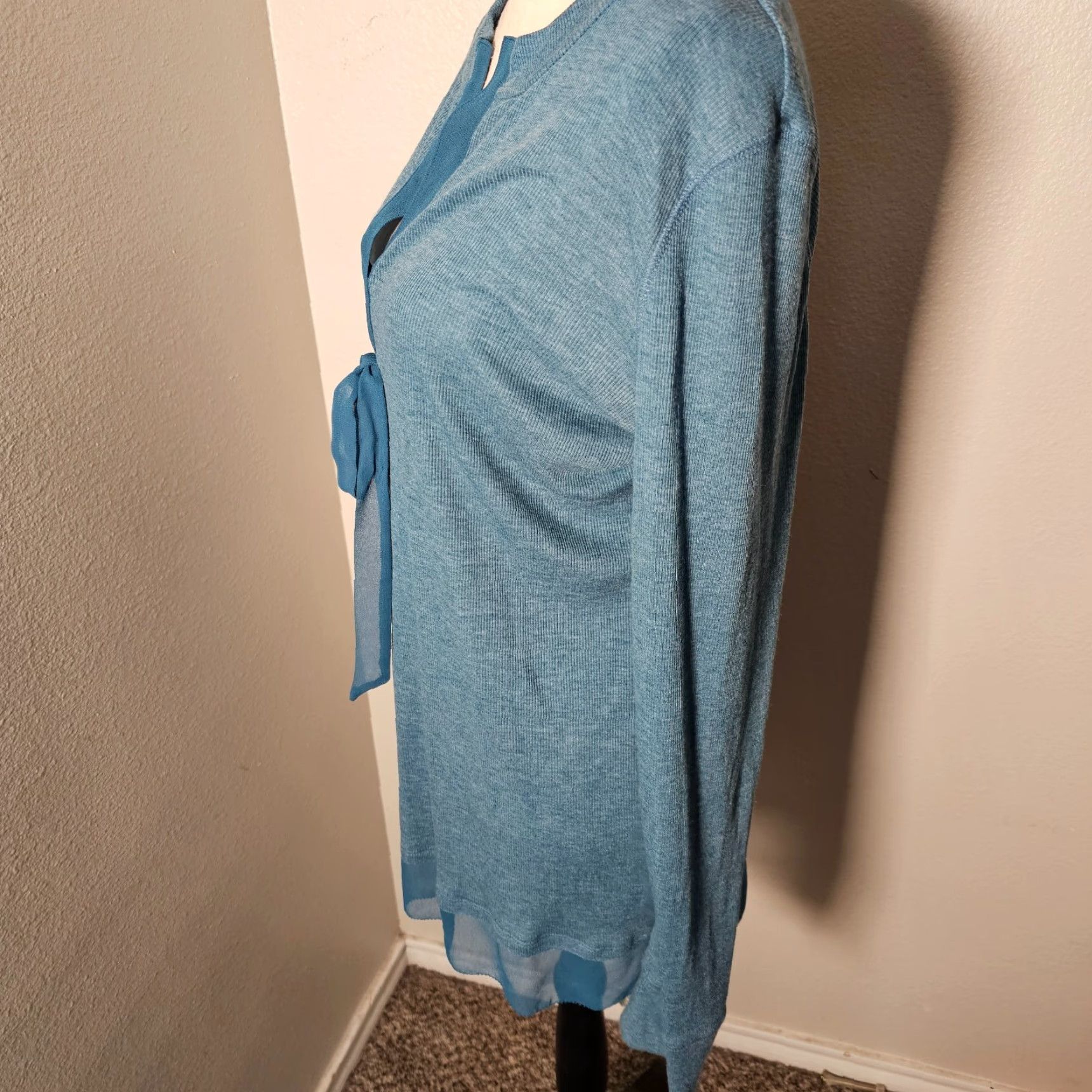 Vintage VINTAGE Simply Vera Vera Wang Women's Sweater Pullover Knit Long Sleeve Casual Formal XL Blue Size XL / US 12-14 / IT 48-50 - 2 Thumbnail