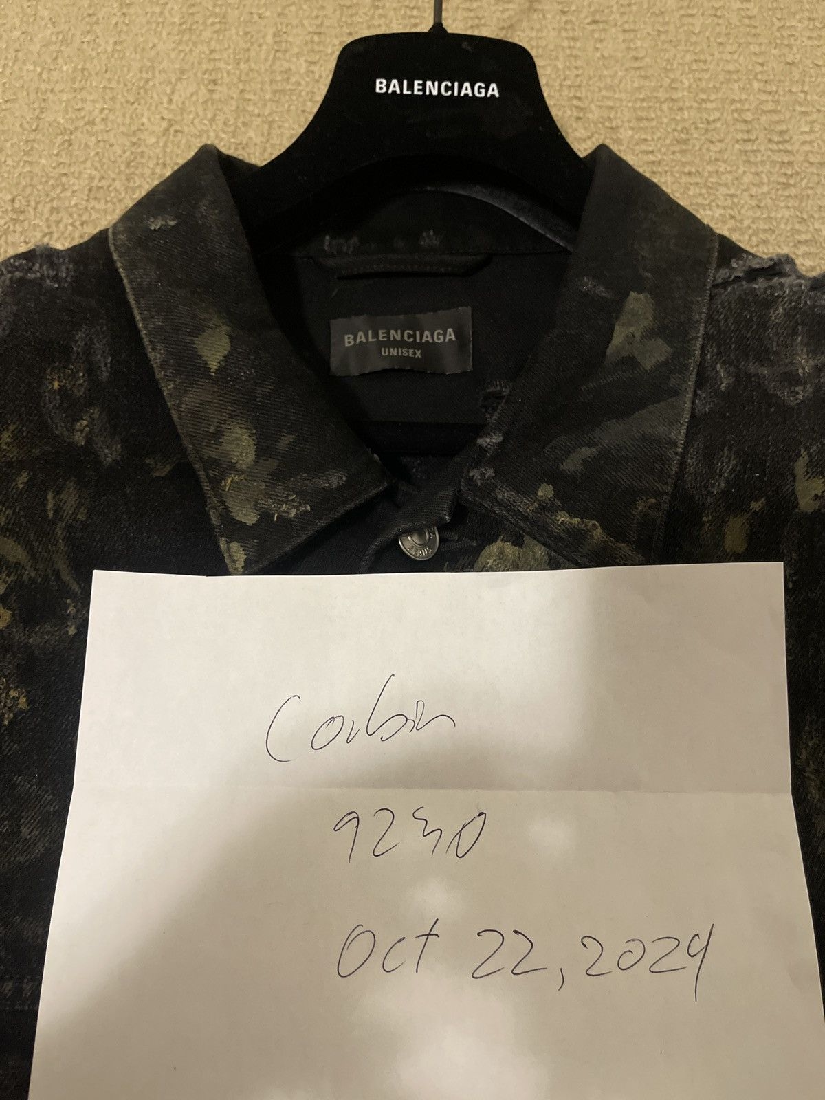 Balenciaga 2024 mud show distressed slashed black denim jacket Size US XL / EU 56 / 4 - 4 Thumbnail