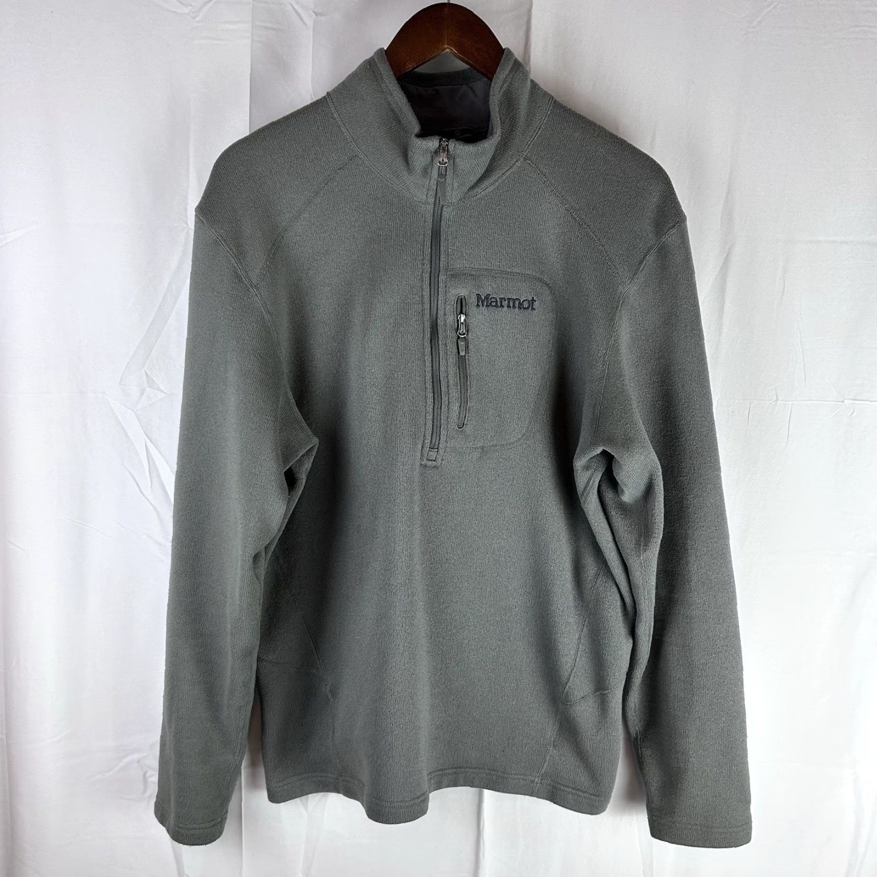 Marmot Marmot Sweater Mens XL Gray Knit 1/4 Zip Sweatshirt Pullover Fleece E71100 Size US XL / EU 56 / 4 - 2 Thumbnail
