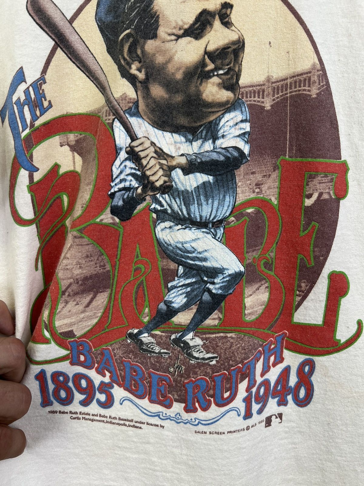 MLB Vintage Rare 1989 Babe Ruth Salem Sportswear Tee Size US XL / EU 56 / 4 - 3 Thumbnail