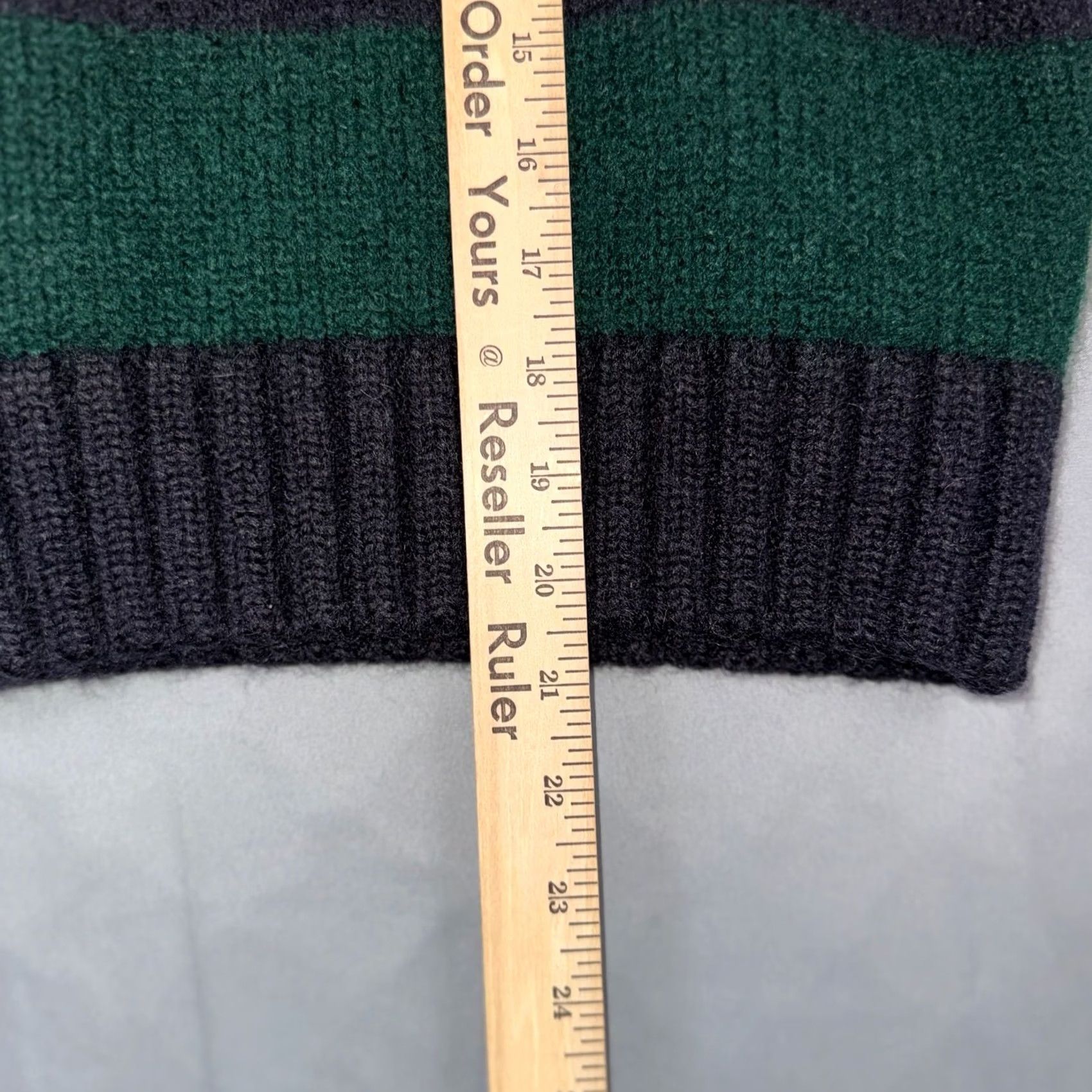 Polo Ralph Lauren VINTAGE Polo Ralph Lauren Striped Wool Crewneck Sweater Green Navy Size L Size US L / EU 52-54 / 3 - 8 Thumbnail