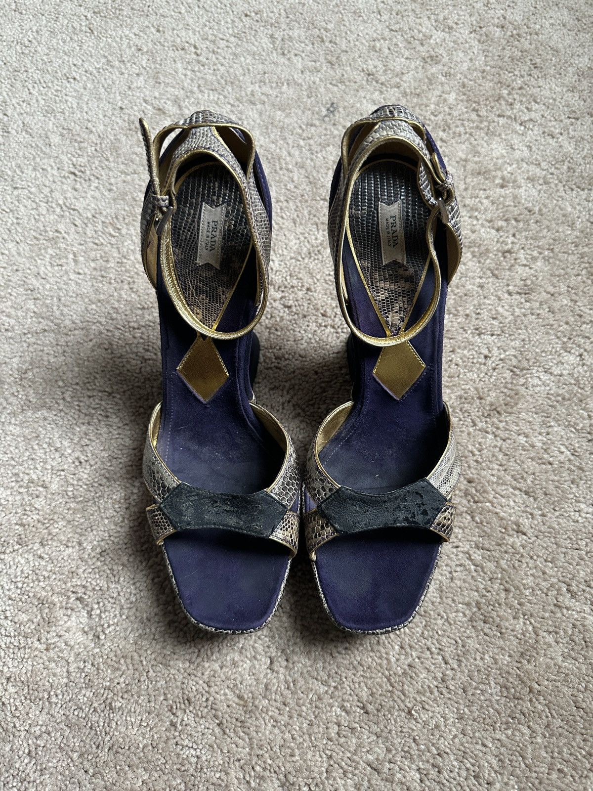 Prada Prada Embossed Snakeskin Wedges Size US 10 / IT 40 - 4 Thumbnail
