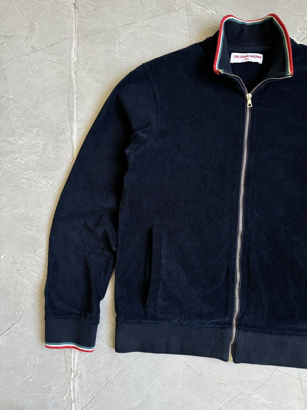 Orlebar Brown Orlebar Brown Terry Zip Jacket Navy Blue Size US L / EU 52-54 / 3 - 3 Thumbnail