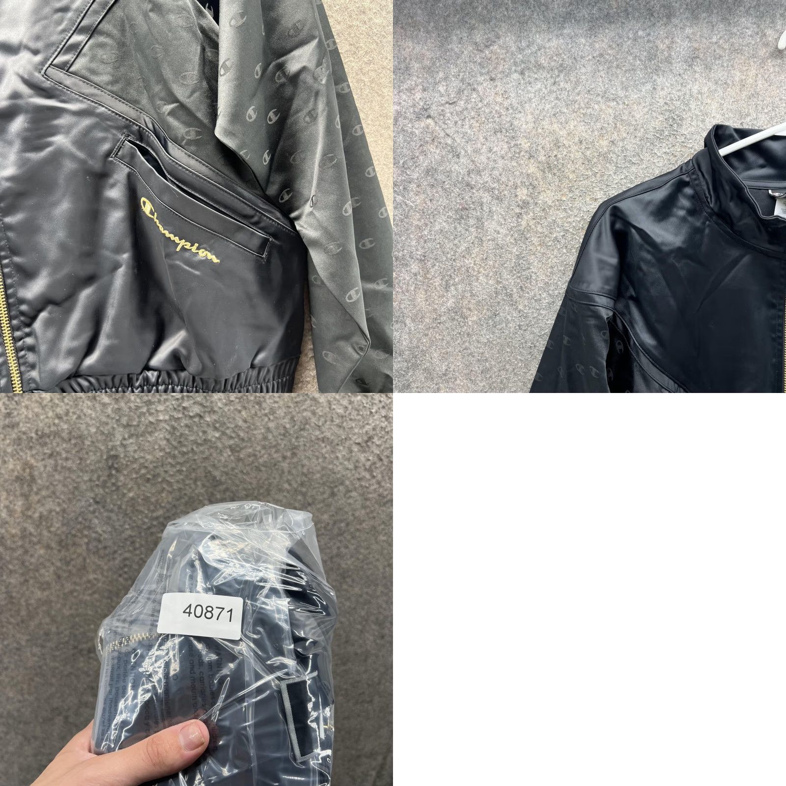 Champion Champion Track Jacket Womens Large Black Full Zip Monogram Logo Lined Athletic Womens Size L / US 10 / IT 46 - 8 Thumbnail