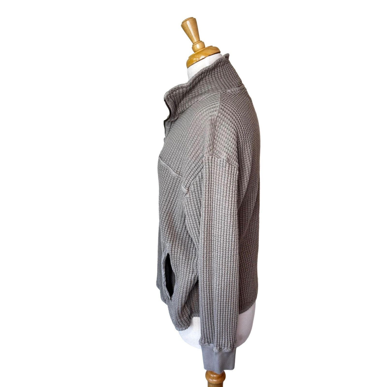MATE the Label MATE THE LABEL Organic Waffle Long Sleeve Quarter Zip Brick Size M / US 6-8 / IT 42-44 - 4 Thumbnail
