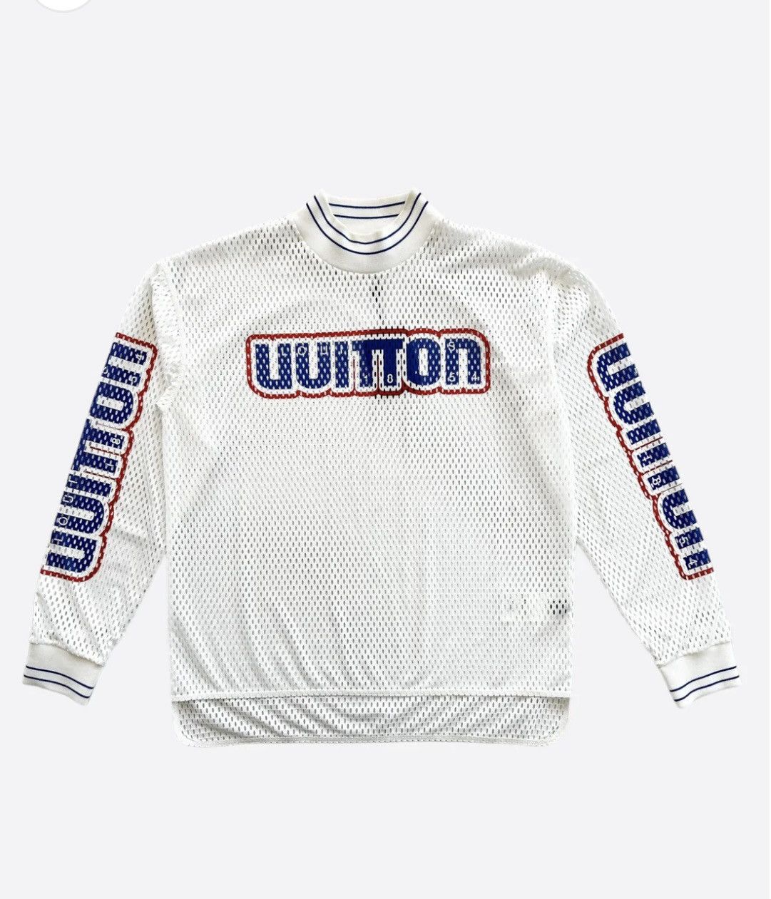 Louis Vuitton White and blue mesh longsleeve jersey Size US L / EU 52-54 / 3 - 3 Thumbnail