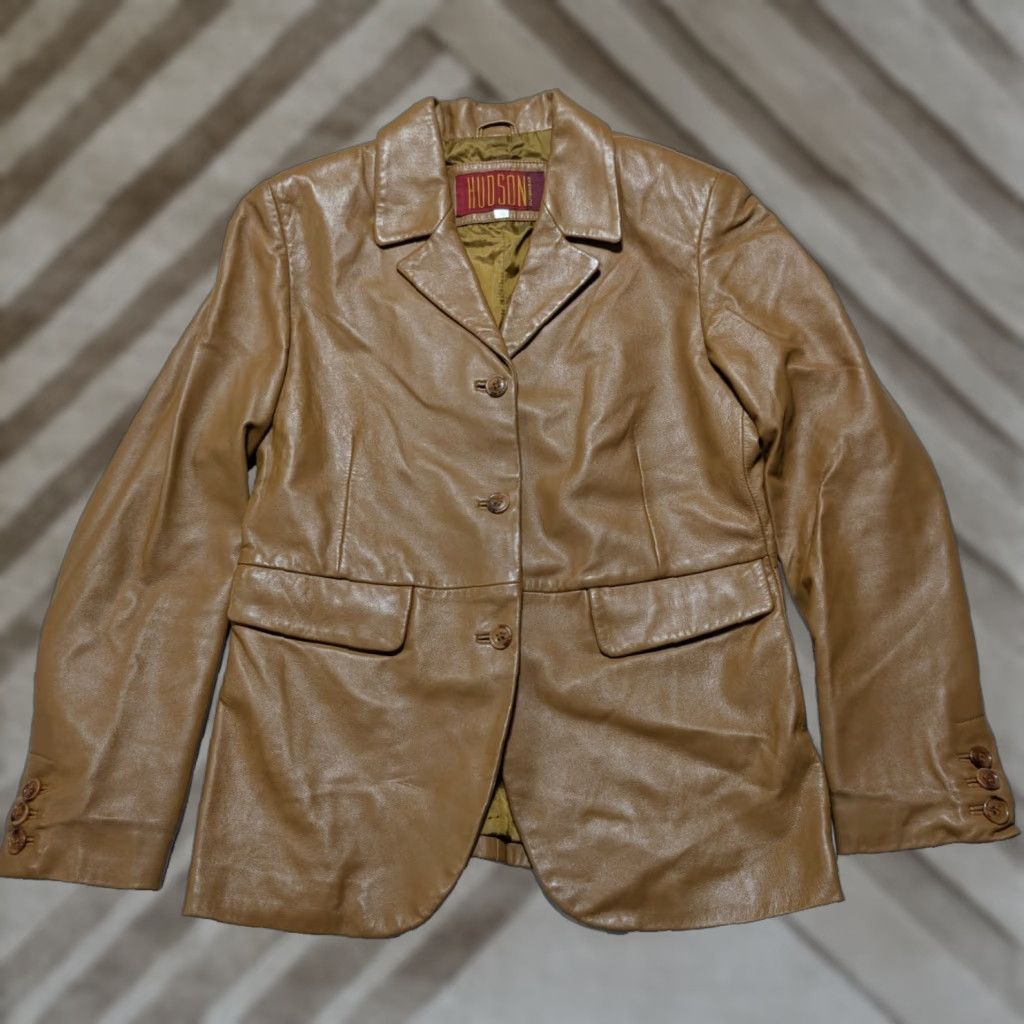 Hudson HUDSON Outerwear Women Medium Brown Leather Lined Jacket Size M / US 6-8 / IT 42-44 - 1 Thumbnail