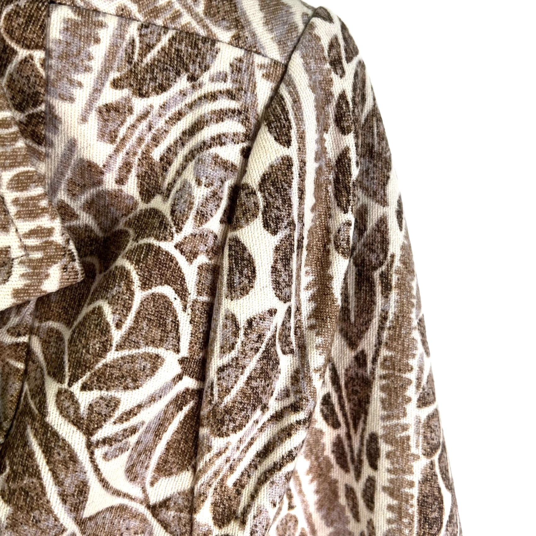 Vintage Sigrid Olsen Blazer Women's Size 14 Wool Floral Brown Tan Collection City Classic Flower Jacket Blazer Women's 14 Brown Tan © Size XL / US 12-14 / IT 48-50 - 2 Thumbnail