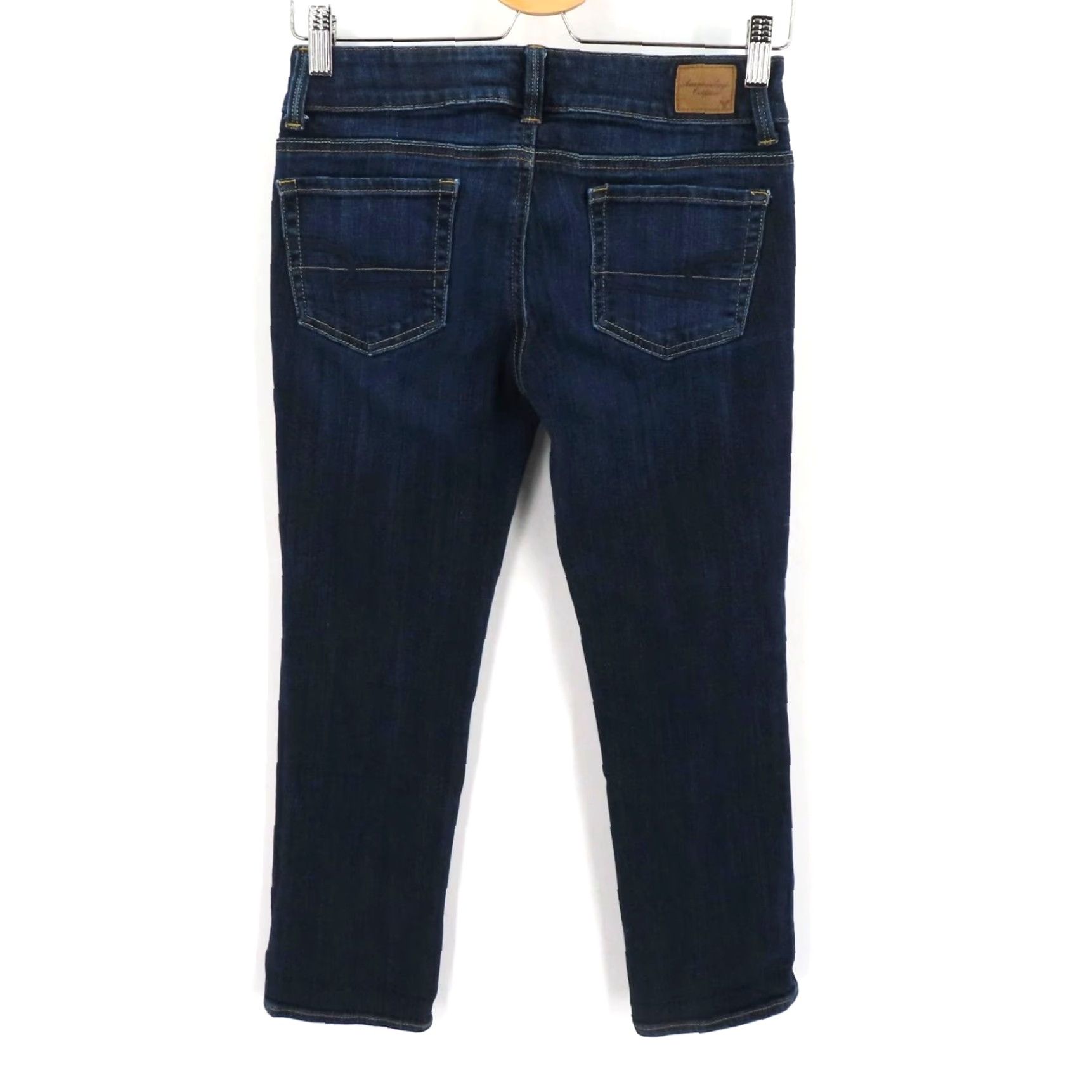 American Eagle Outfitters American Eagle Outfitters Womens Jeans Artist Dark Blue Denim Straight Leg 2 Regular 5-Pocket Design Womens Size 26" / US 2 / IT 38 - 3 Thumbnail