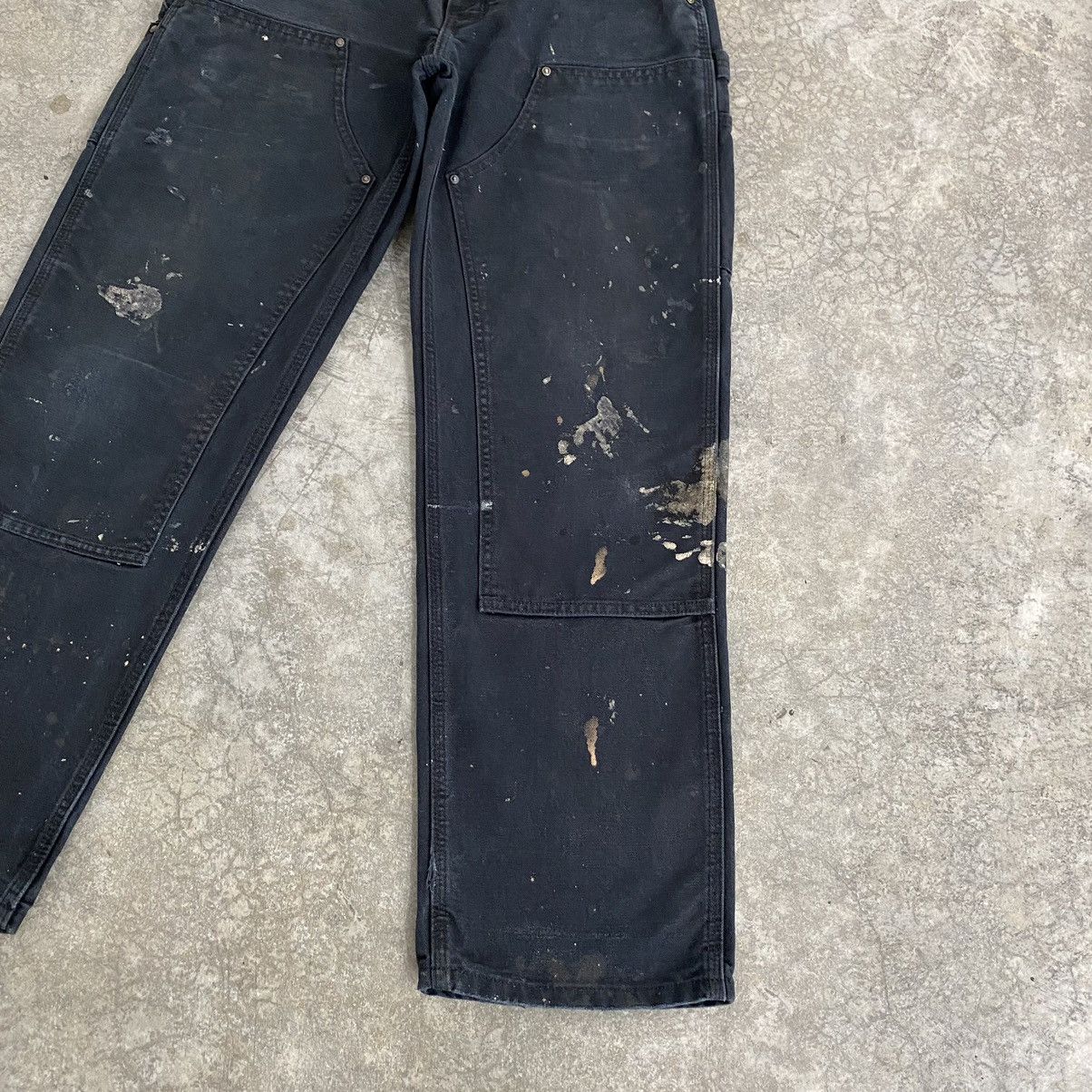 Carhartt VTG Carhartt Double Knee Faded Black Stained Carpenter Pants Size US 31 - 8 Thumbnail