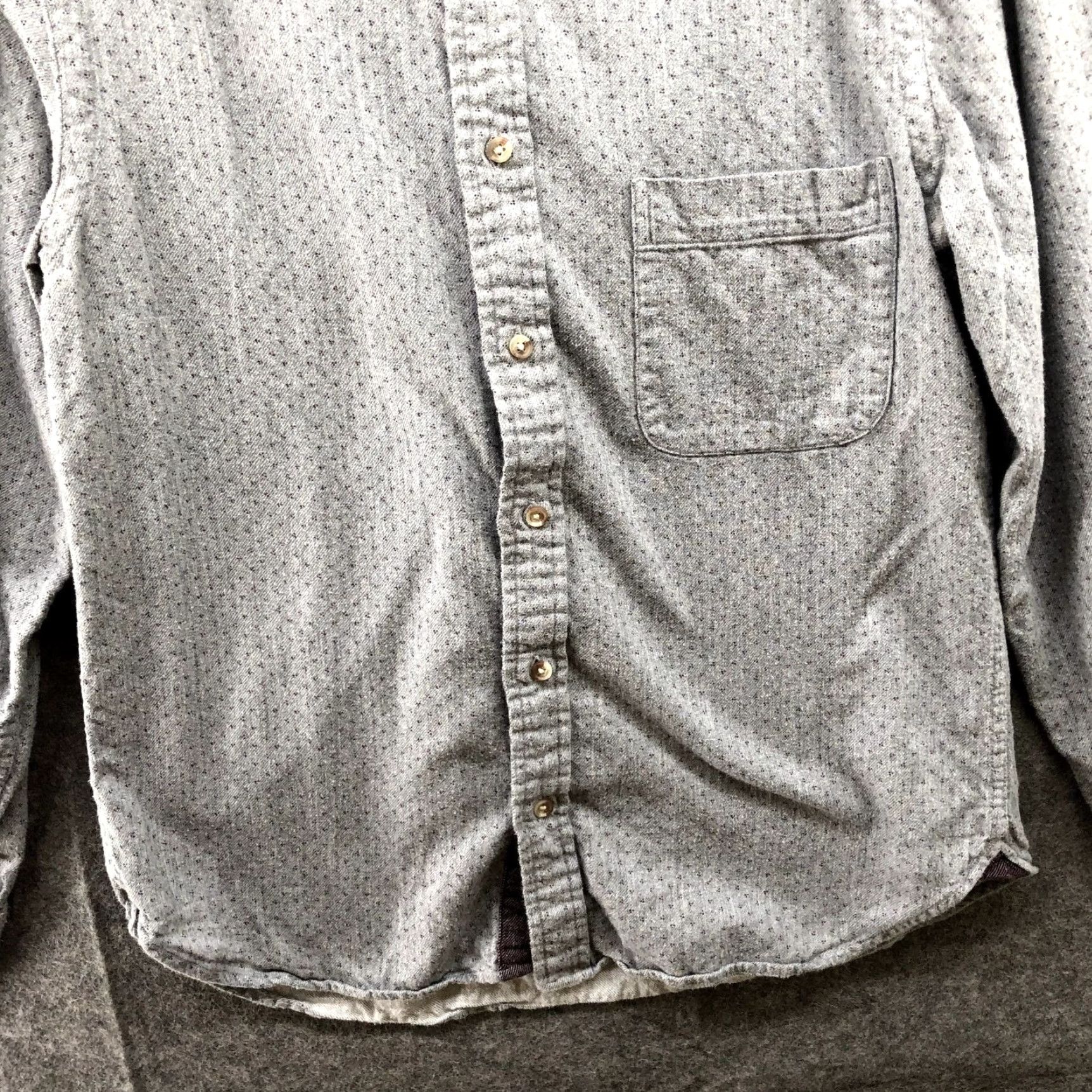 Vintage Paul Fredrick Slim Fit Flannel Shirt Mens Small Gray Geometric Printed Long Sleeve Button-Up Casual Workwear Size US S / EU 44-46 / 1 - 4 Thumbnail