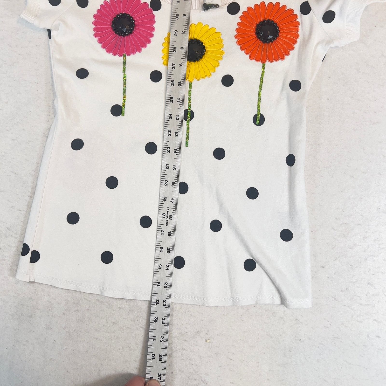 Chicos Berek 2 Floral T-Shirt S Short Sleeve Scoop Neck Embroid Size M / US 6-8 / IT 42-44 - 7 Thumbnail