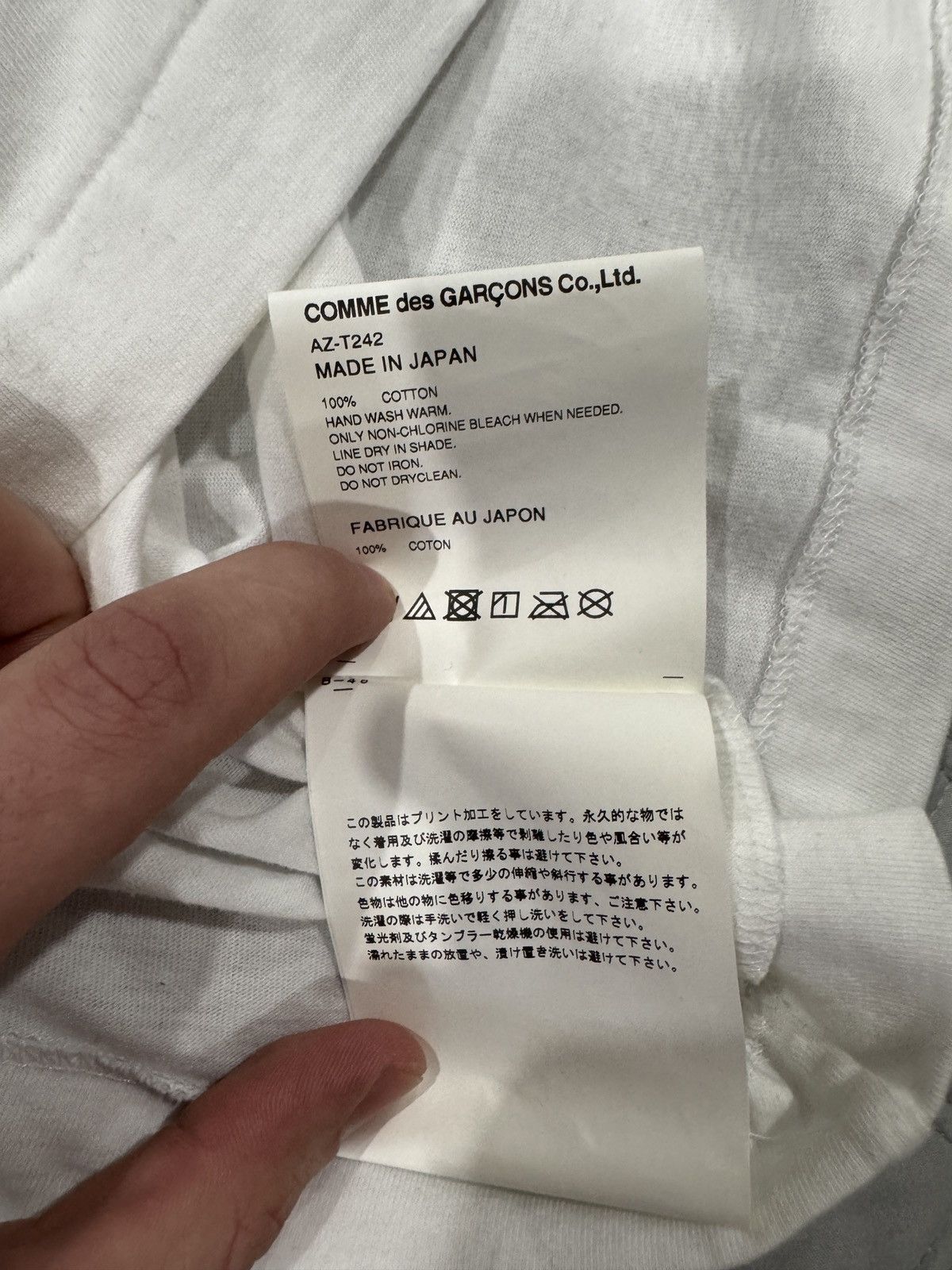 Comme des Garcons Comme Des Garçon White T-Shirt Size US L / EU 52-54 / 3 - 6 Thumbnail