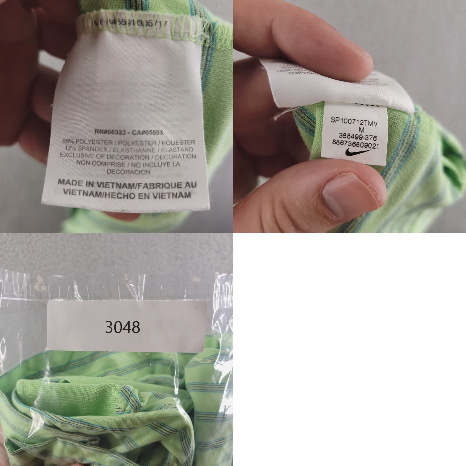 Nike Nike Golf Polo Shirt Mens Large Green Striped Short Sleeve Dri Fit Performance Size US L / EU 52-54 / 3 - 8 Thumbnail