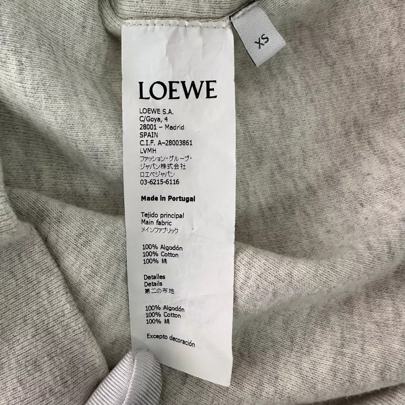 Loewe LOEWE Grey terry inverted chest embroidered Logo pullover Size XS / US 0-2 / IT 36-38 - 3 Thumbnail