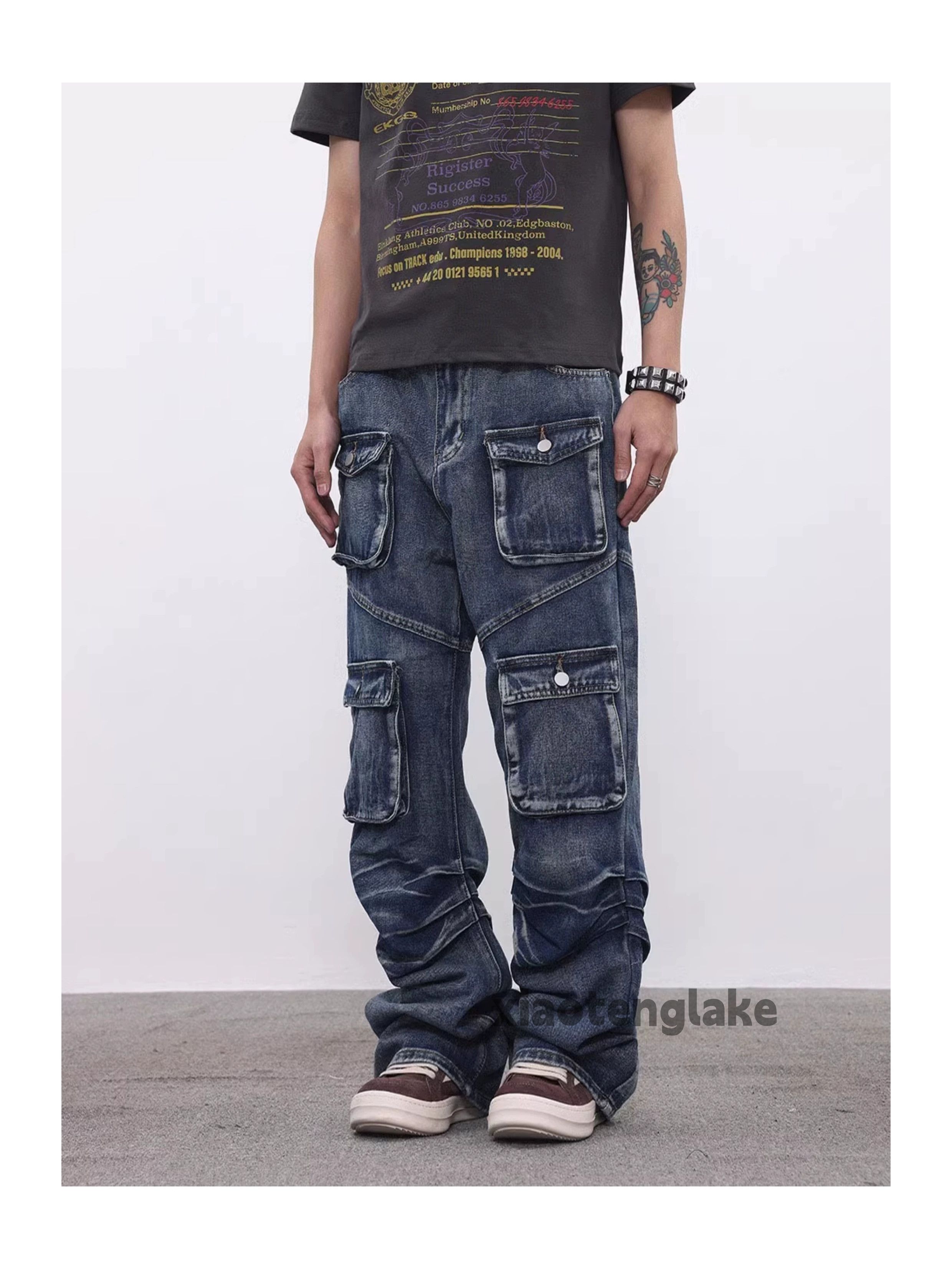 Jean × Vintage washed faded loose baggy cargo hiphop jeans Size US 32 / EU 48 - 7 Thumbnail